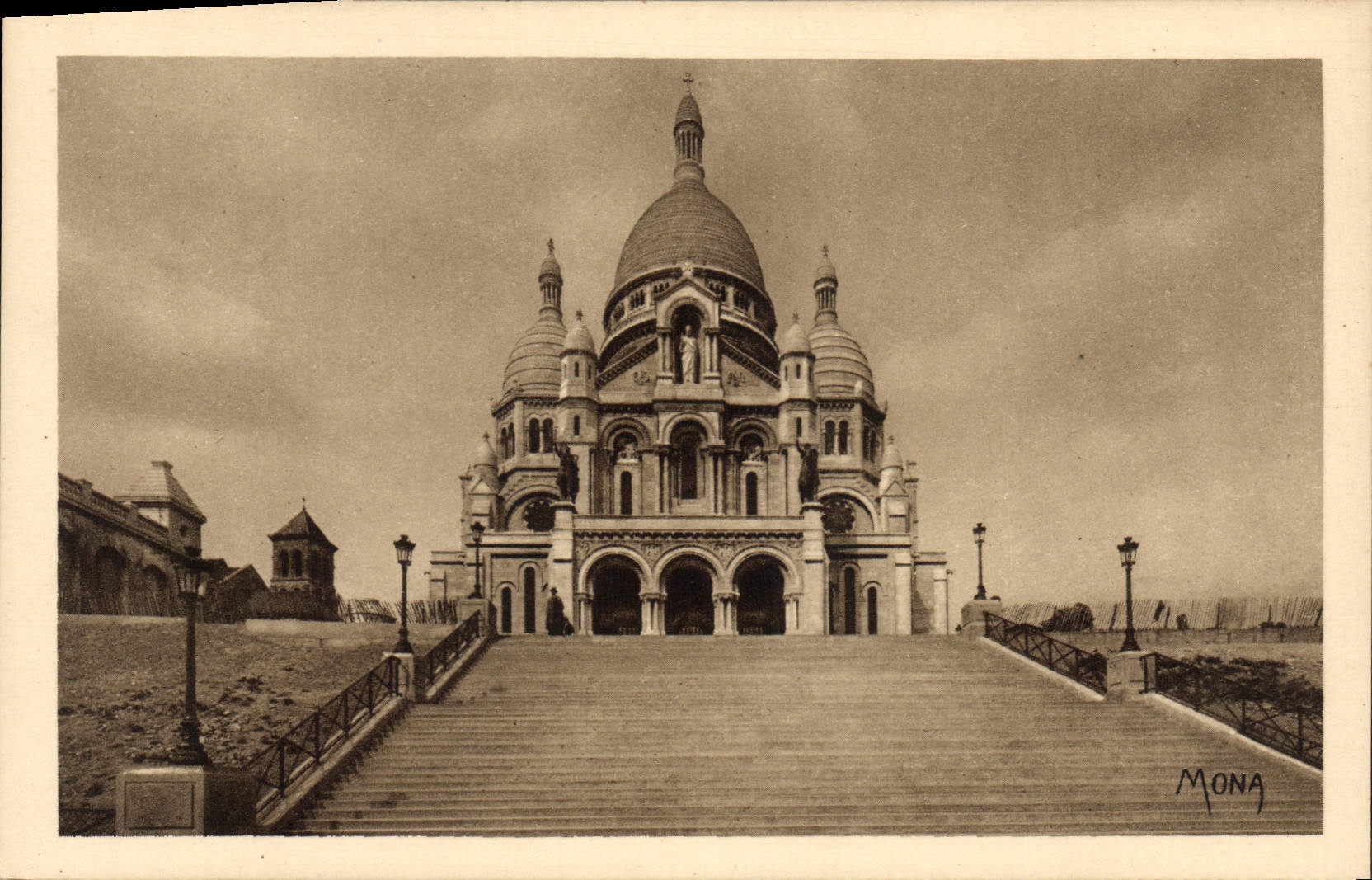 CPA Les Petits Tableaux de Paris La Basilique du Sacre Coeur a Montmartre Ceuvre de L Magne 