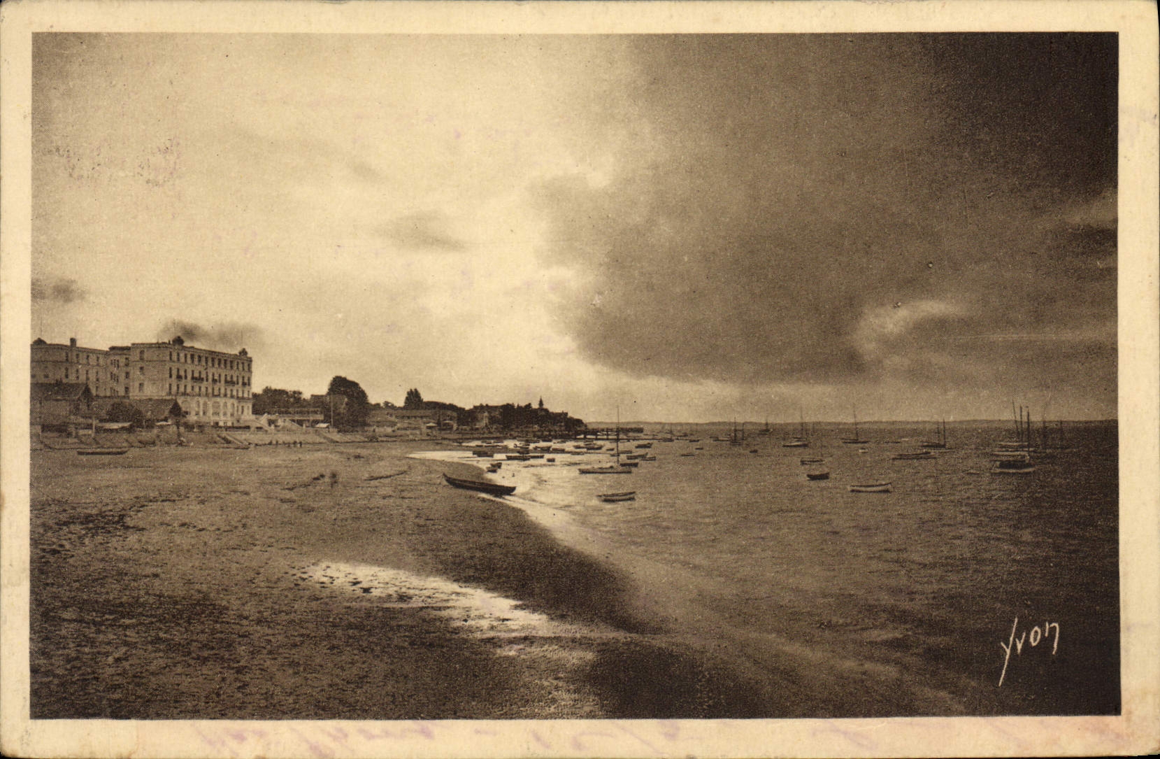 CPA Arcachon Gironde La Plage au Coucher du soleil