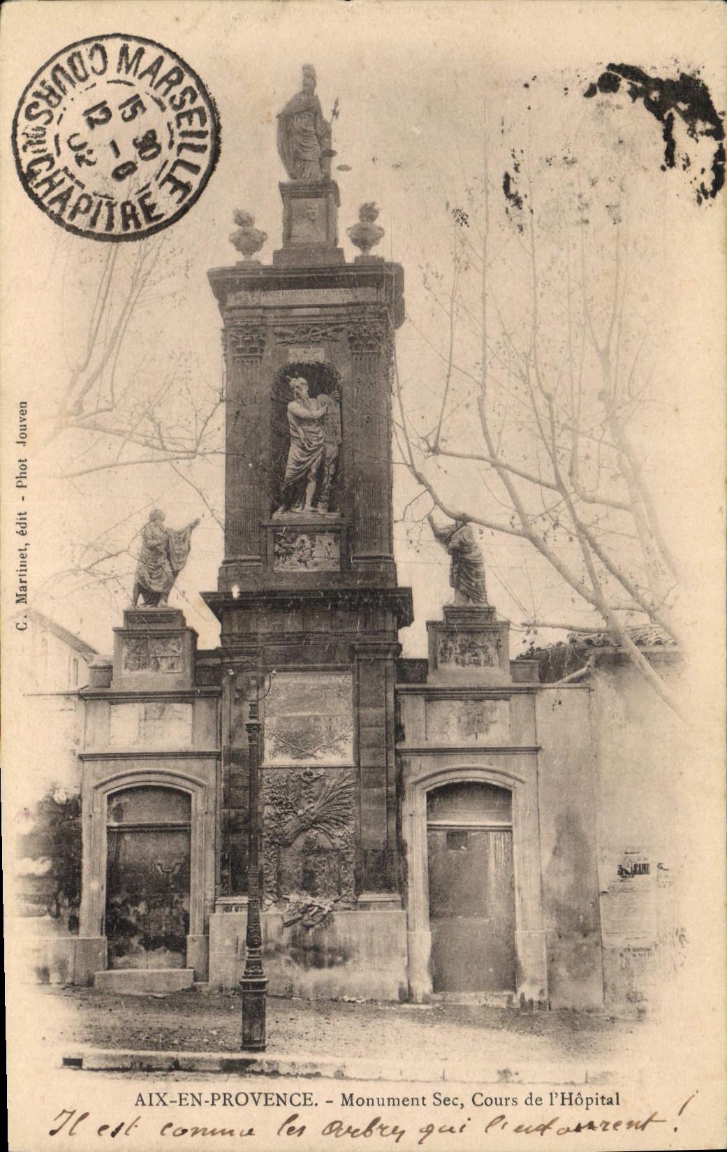 CPA Aix en Provence Monument Sec Cours de l'Hopital 
