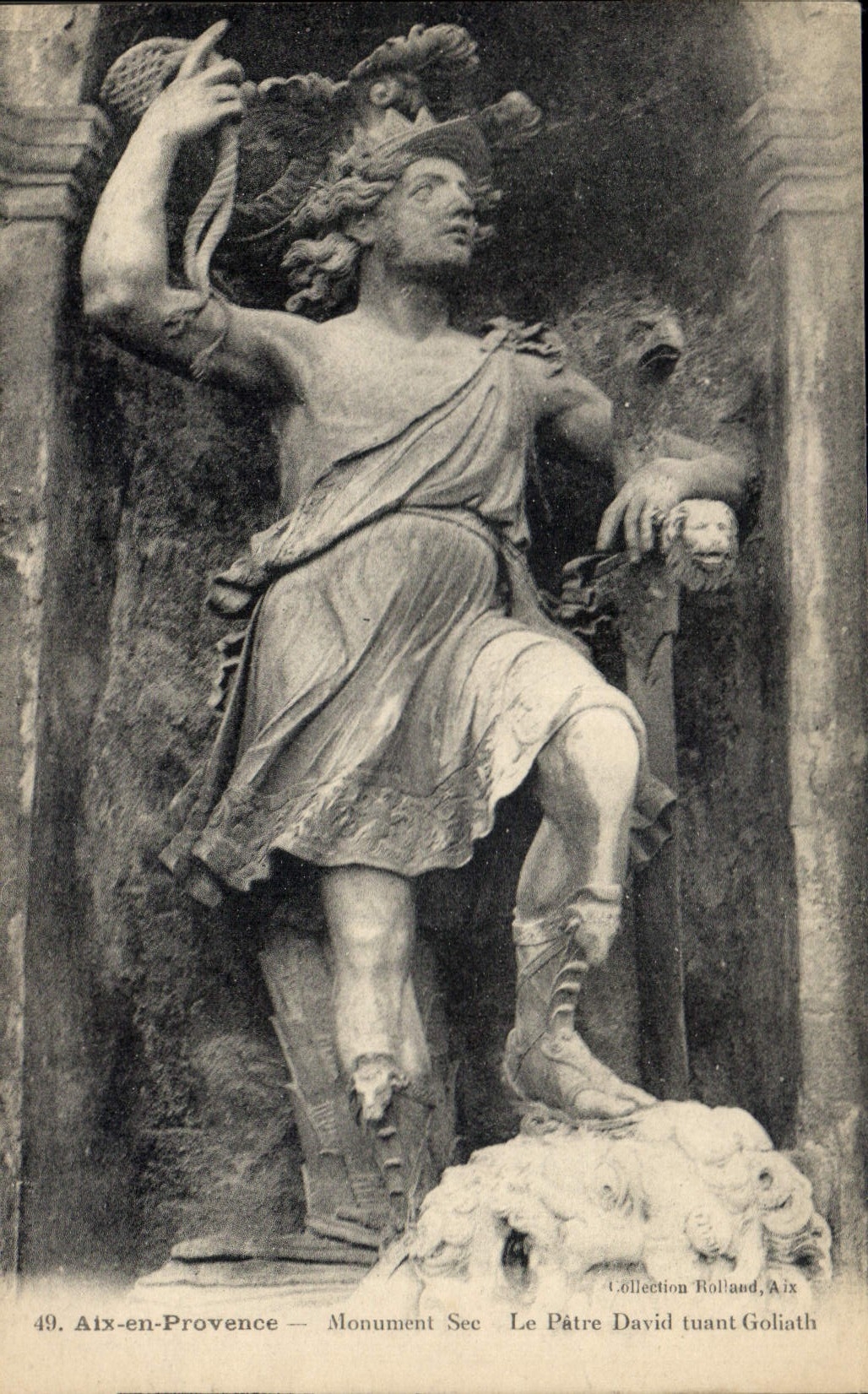 CPA Aix en Provence Monument Sec Le Patre David Goliath 