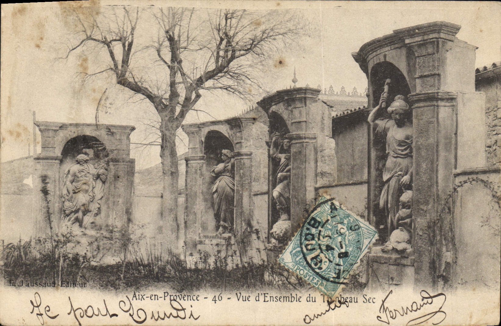 CPA Aix en Provence Vue d'Ensemble du Tombeau Sec 