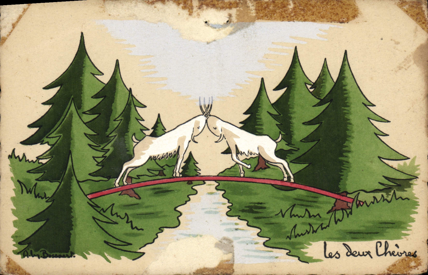 CPA Les deux Chevres 