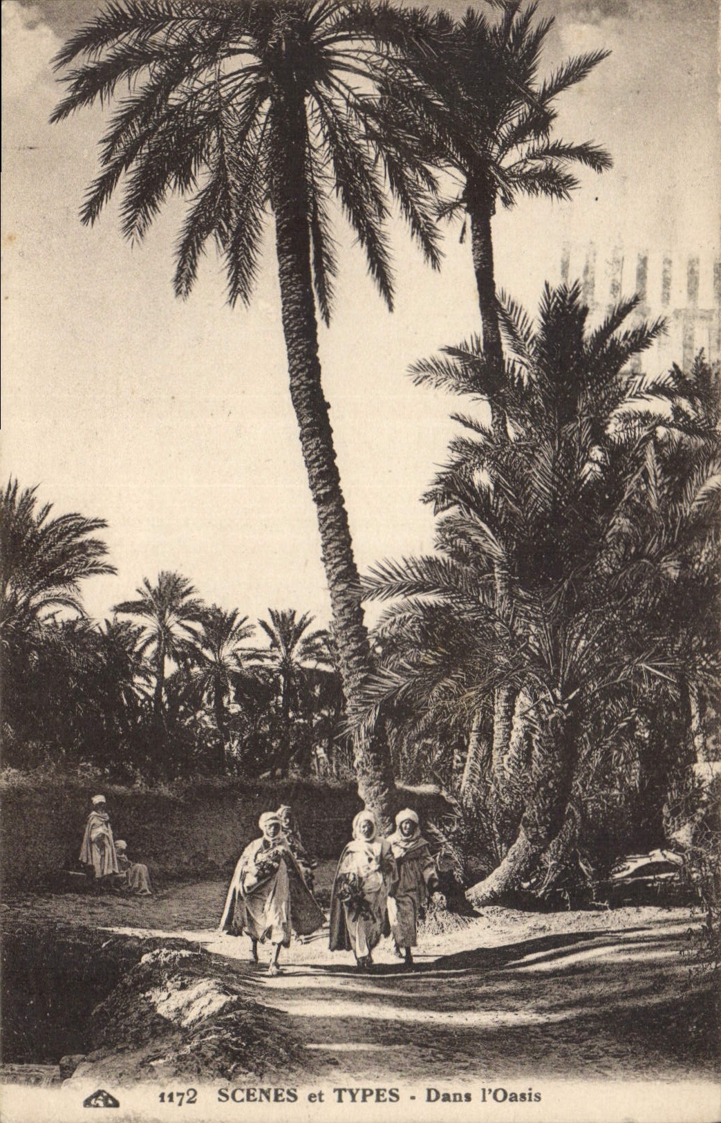 CPA Scenes et Types Dans l'Oasis 