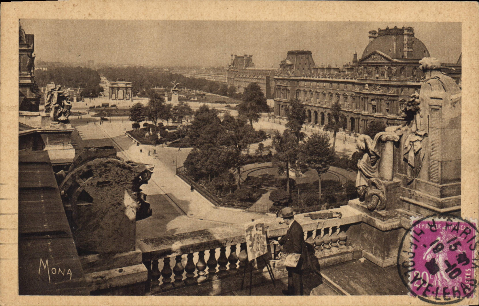 CPA Paris Vue sur le Louvre et les Jardins du Louvre et des Tuilleries