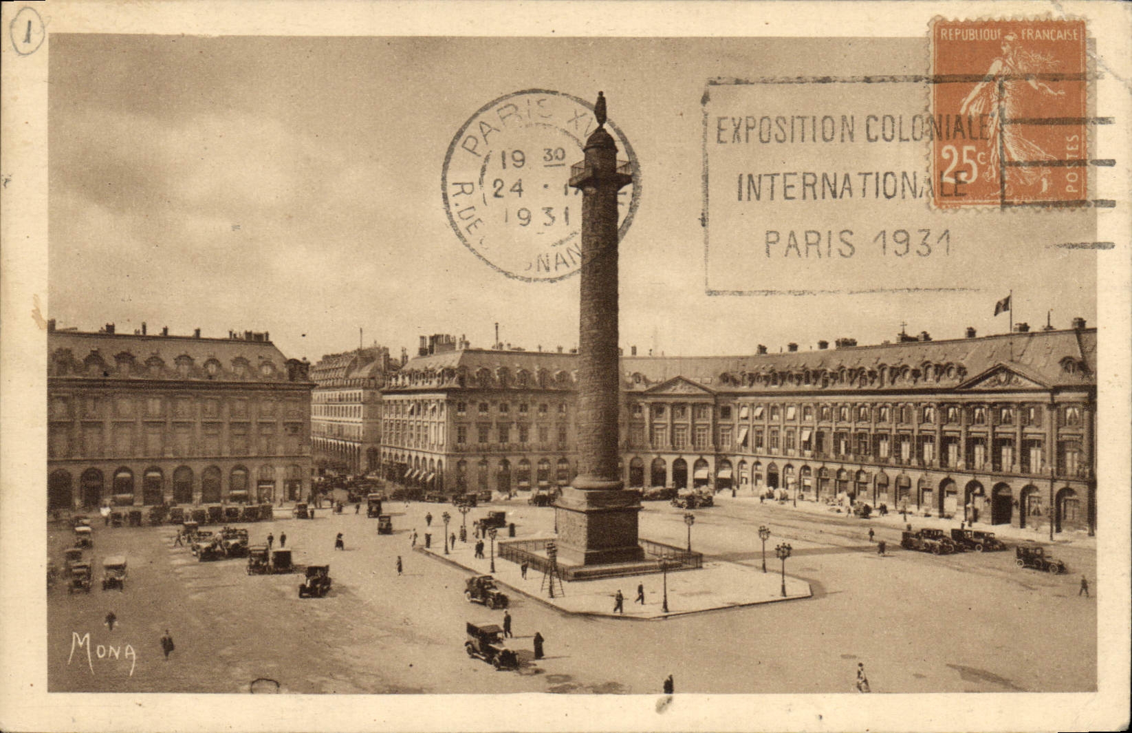 CPA Paris La Place et la Colone Vendome 
