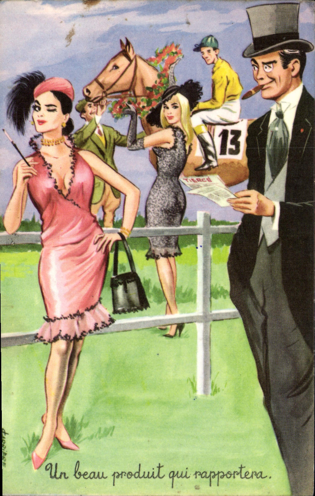 CPA Un beau produit qui rapportera Cheval Jockey