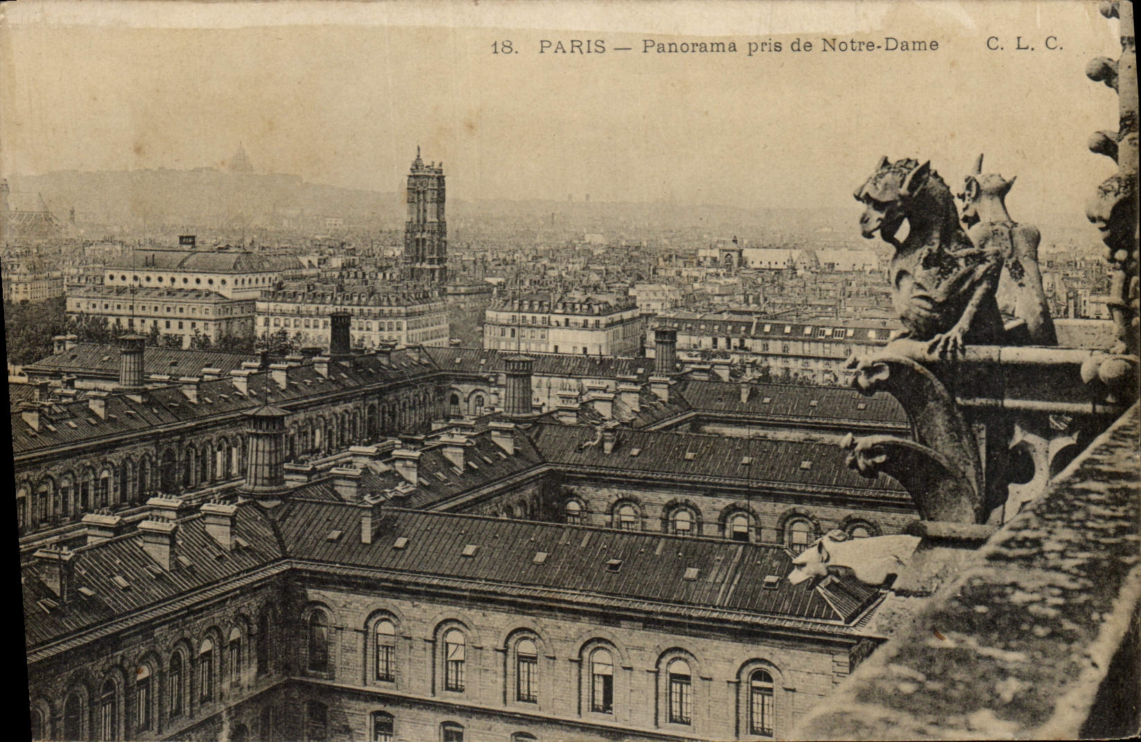 CPA Paris panorama pris de Notre Dame 