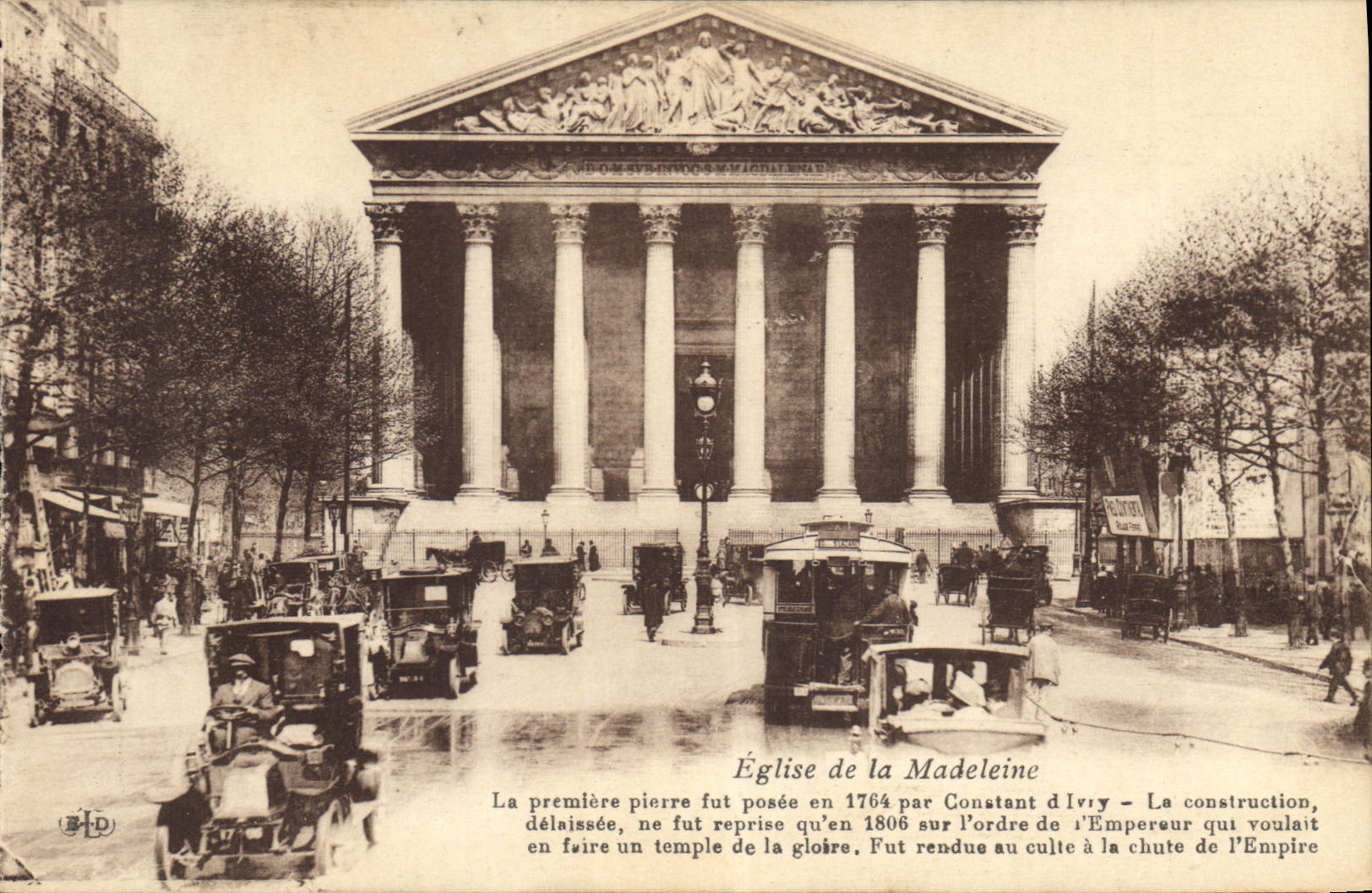 CPA Eglise de la Madeleine la premiere pierre fut posee en 1764 par constant d'Ivry