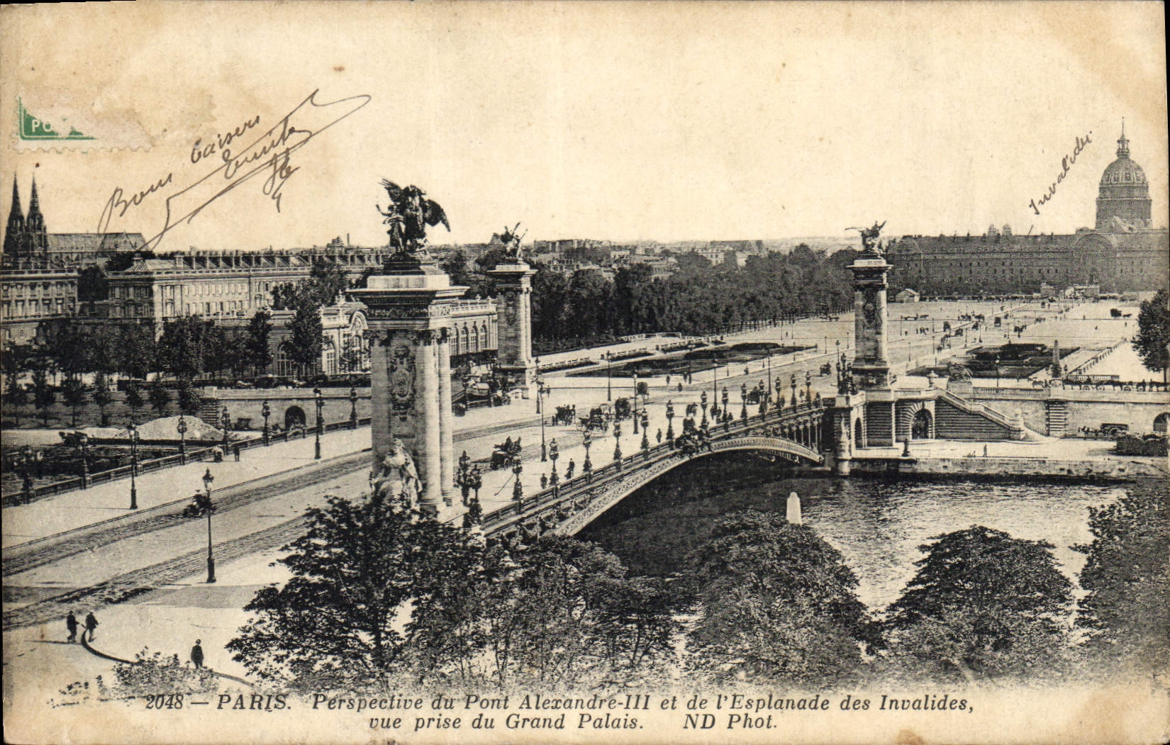 CPA Paris Perspective du Pont Alexandre III et de l'Esplanade des Invalides vue prise du Grand Palai