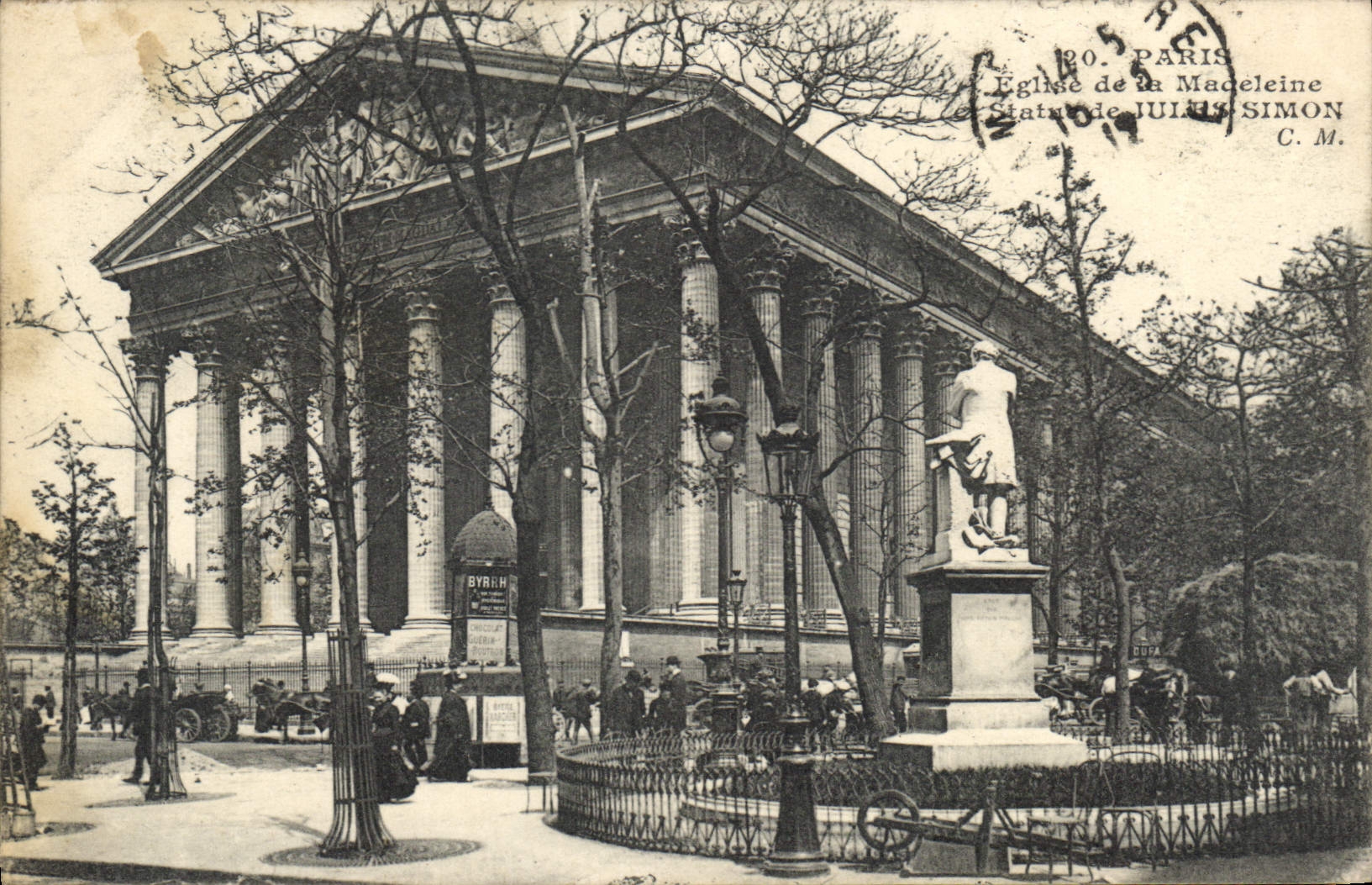CPA Paris Eglise de la Madeleine statue de Jules Simon