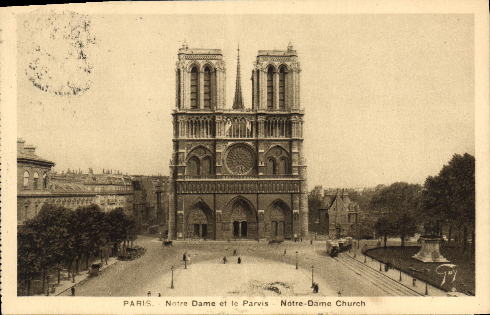 CPA Paris Notre Dame et le Parvis 