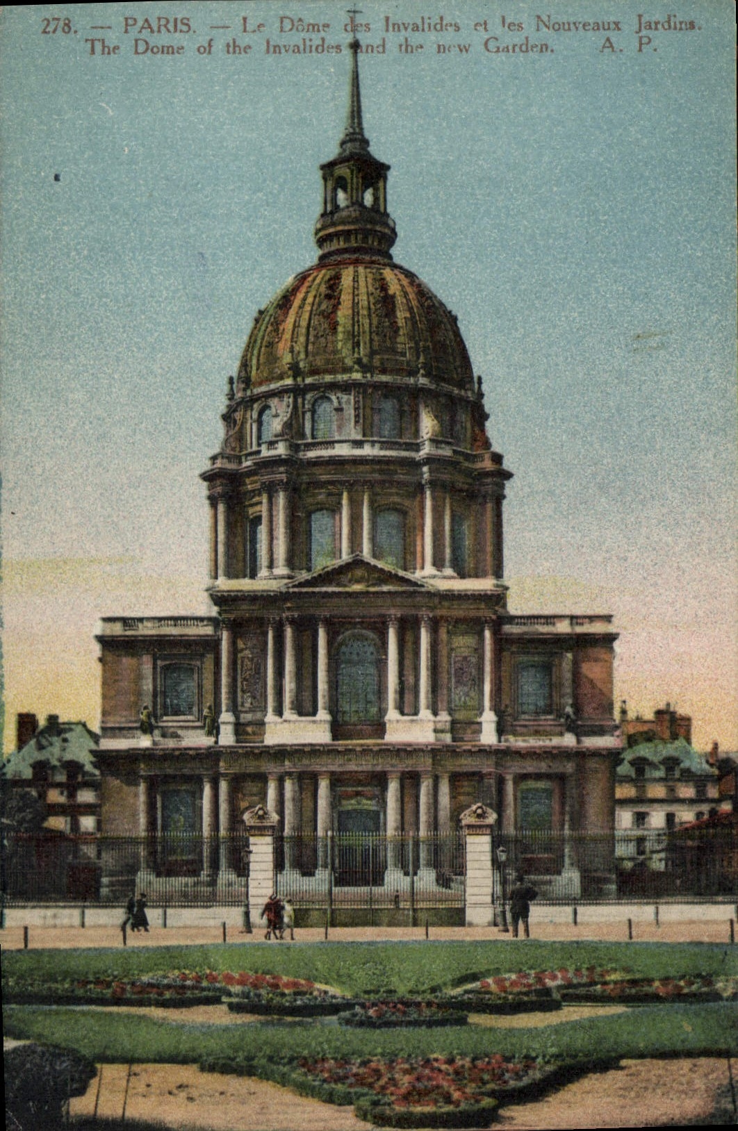 CPA Paris le Dome des Invalides et les Nouveaux Jardins