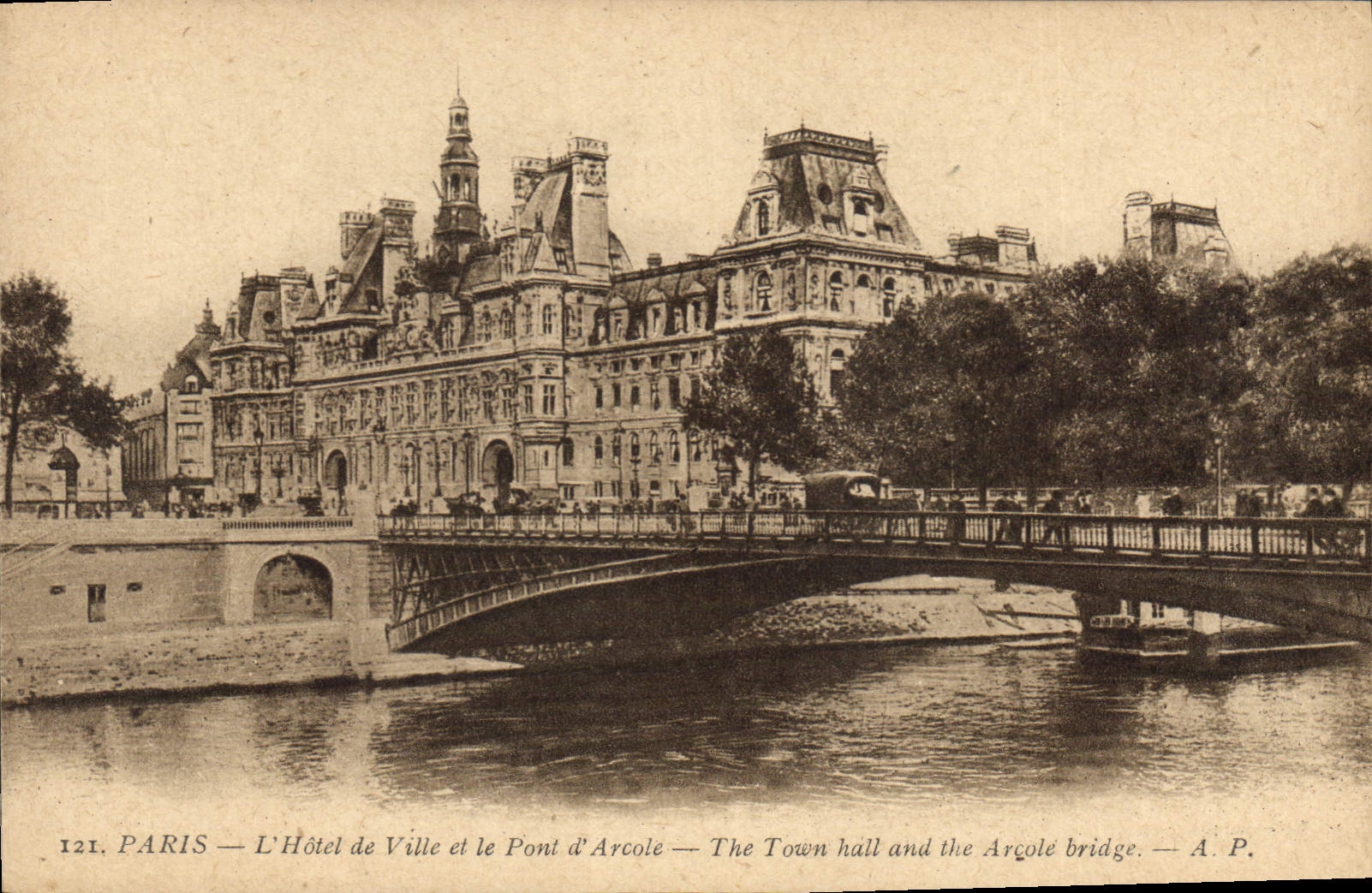 CPA Paris l'Hotel de Ville et le Pont d'Arcole 