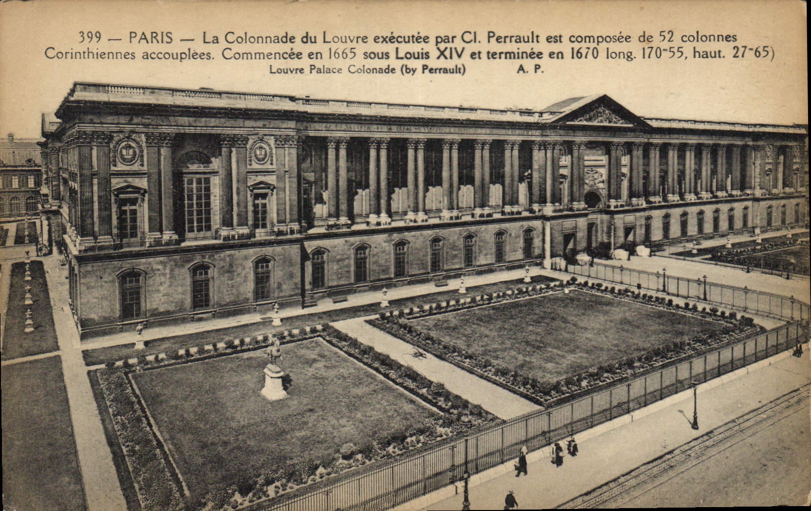 CPA Paris la Colonnade du Louvre executee par CL Perrault est composee de 25 Collones Corinthiennes 