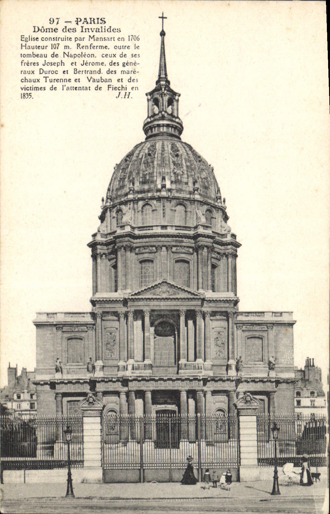 CPA Paris Dome des Invalidess Eglise construite par Mansart en 1706 