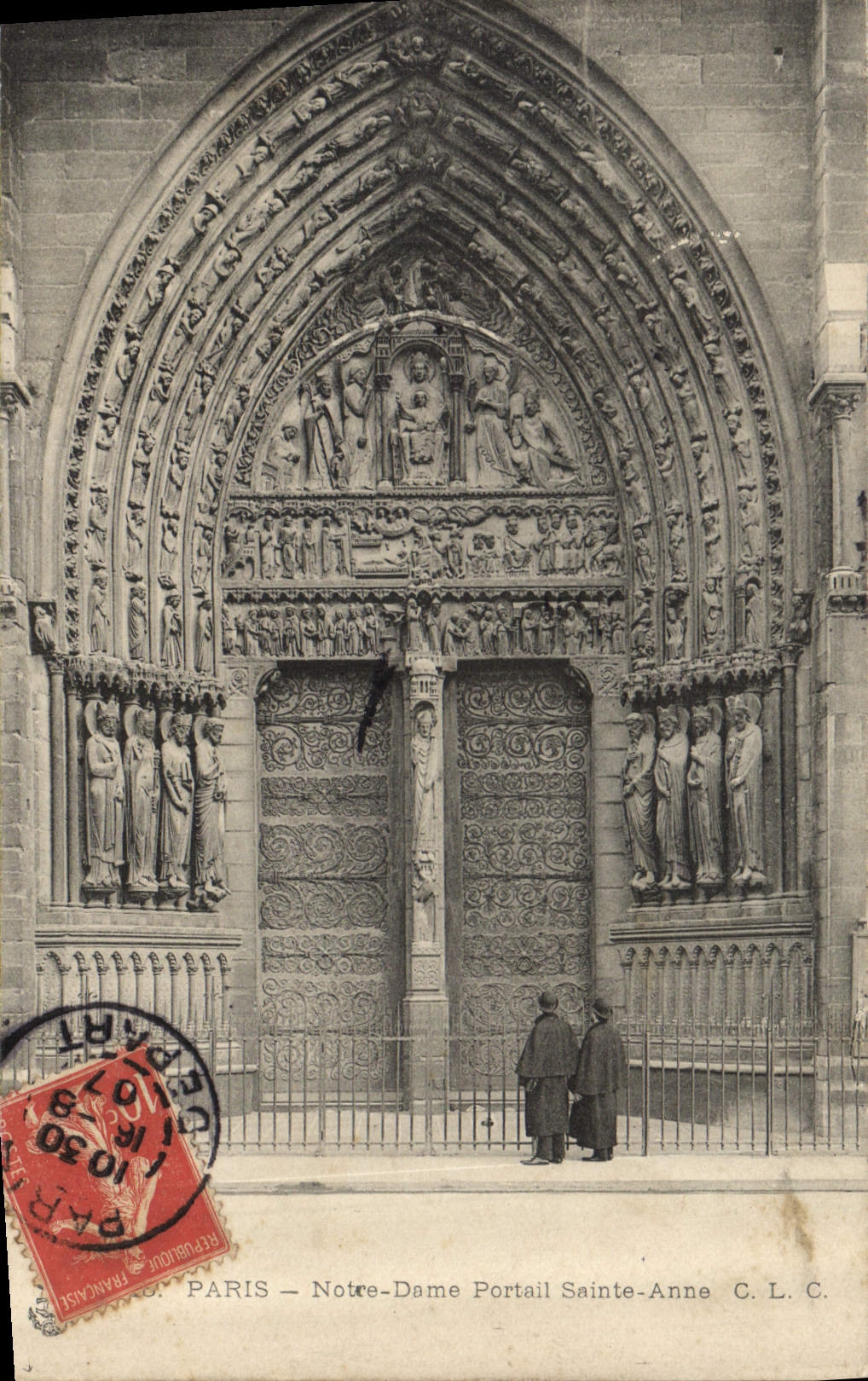 CPA Paris Notre Dame Portail Sainte Anne 