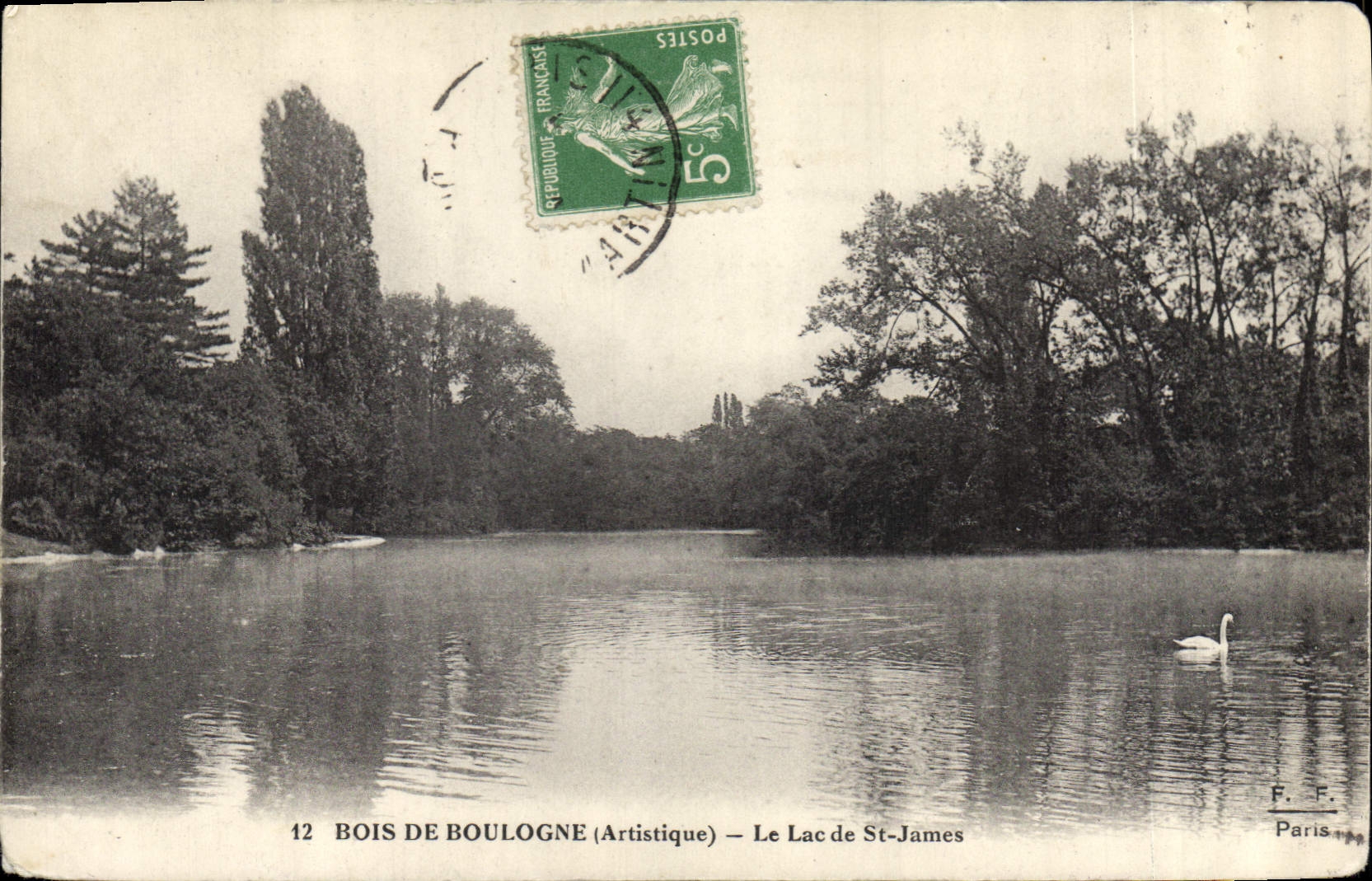 CPA Bois de Boulogne Artistique le Lac de St James 