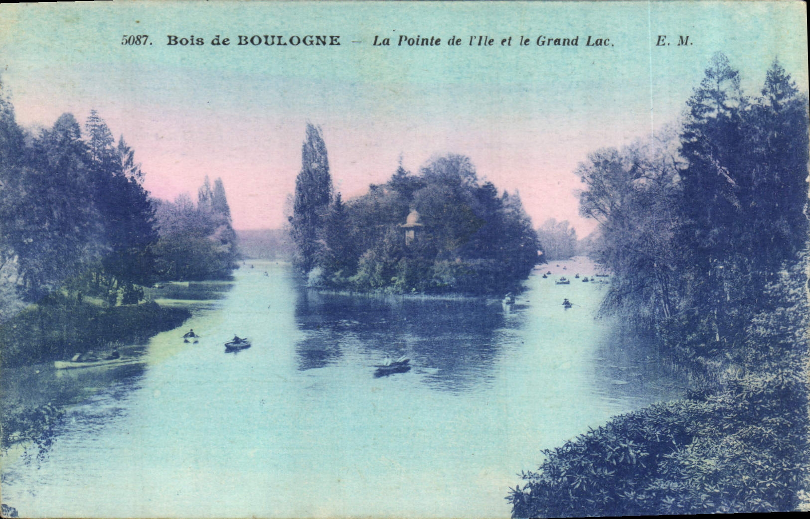 CPA Bois de Boulogne la Pointe de l'Ile et le Grand Lac 