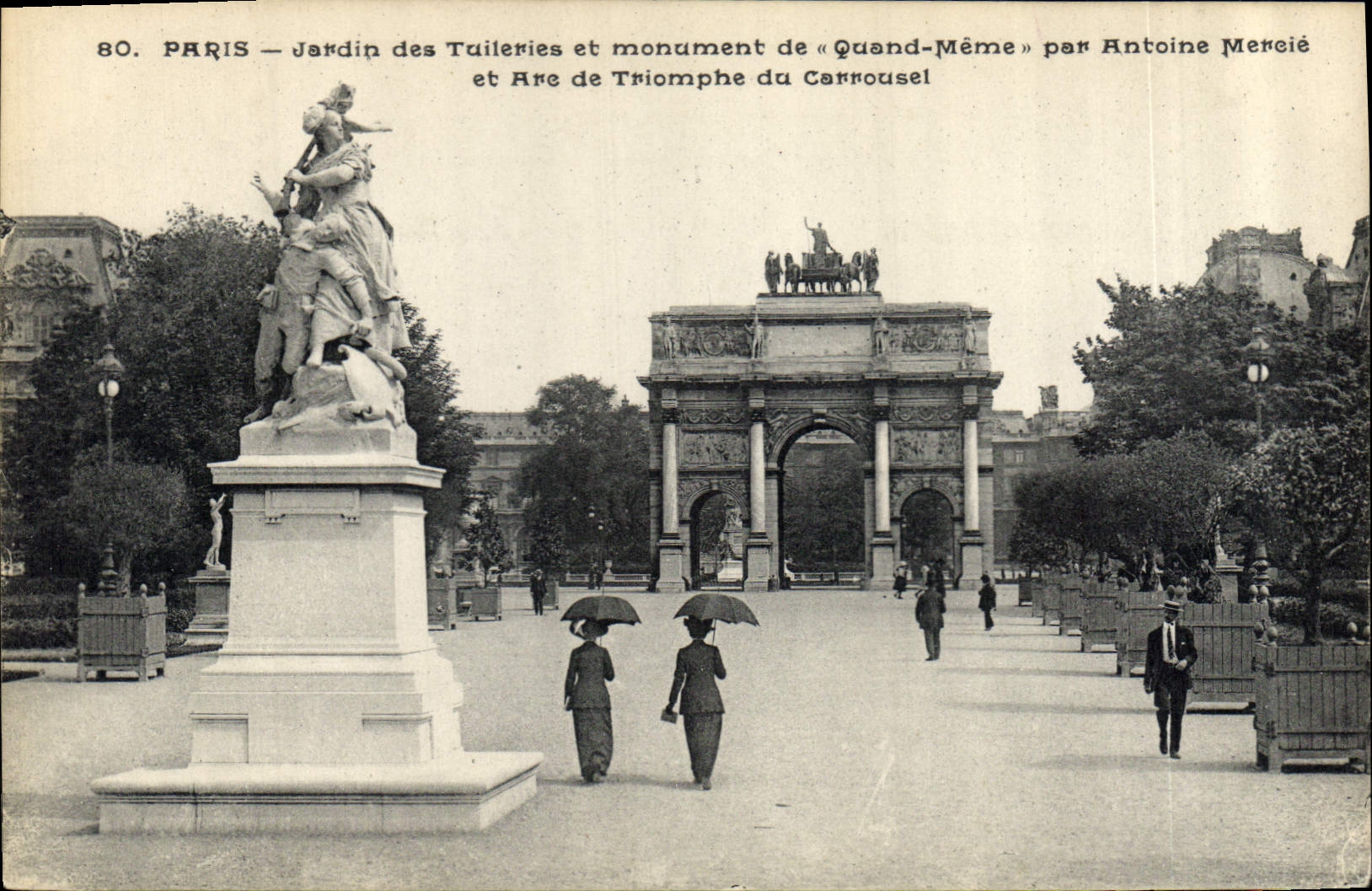 CPA Paris Jardin des Tuileries et monument de Quand Meme Par Antoine Mercie
