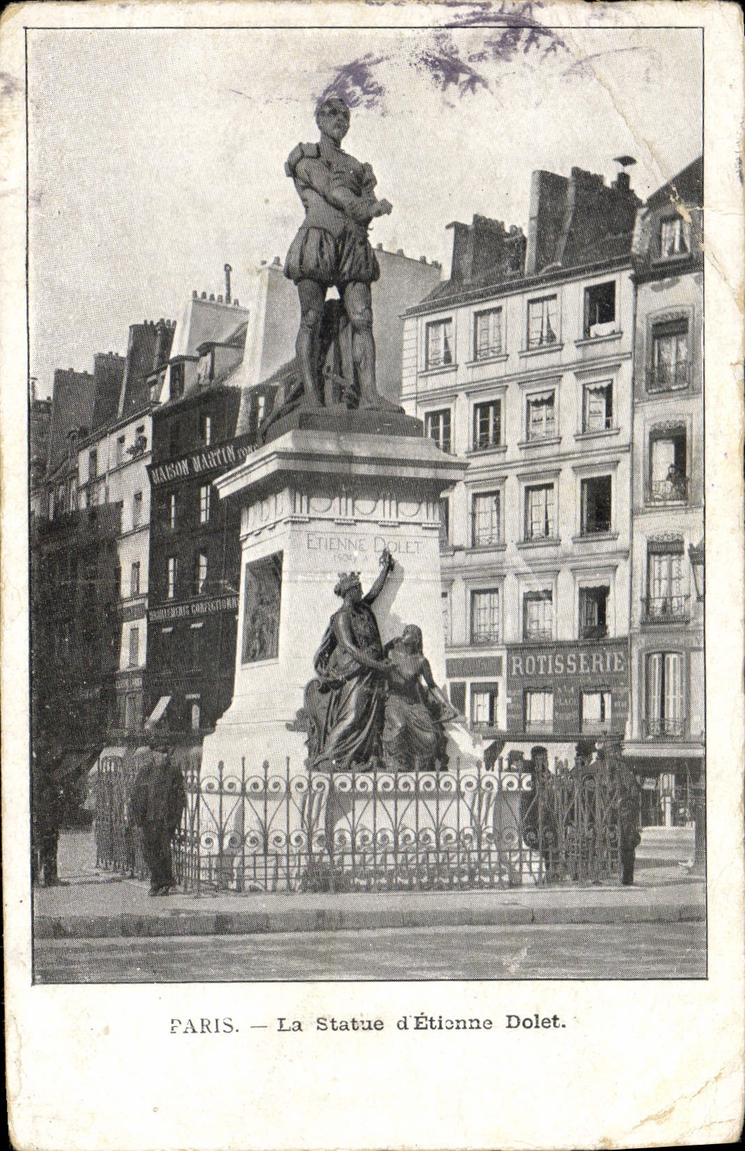 CPA Paris la statue d'Etienne Dolet 