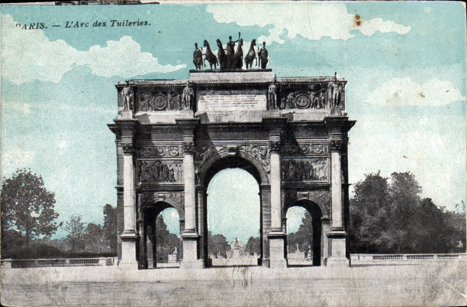 CPA Paris l'Arc des Tuileries 