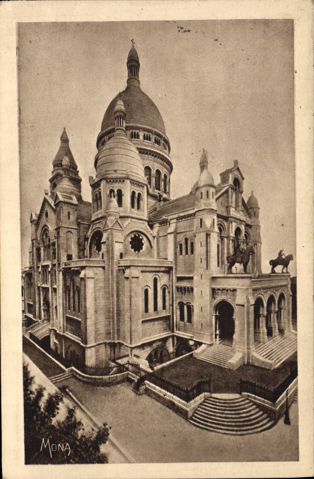 CPA Les Petit Tableaux de Paris la Basilique du Sacre Coeur a Montmartre Oeuvre de L'Magne