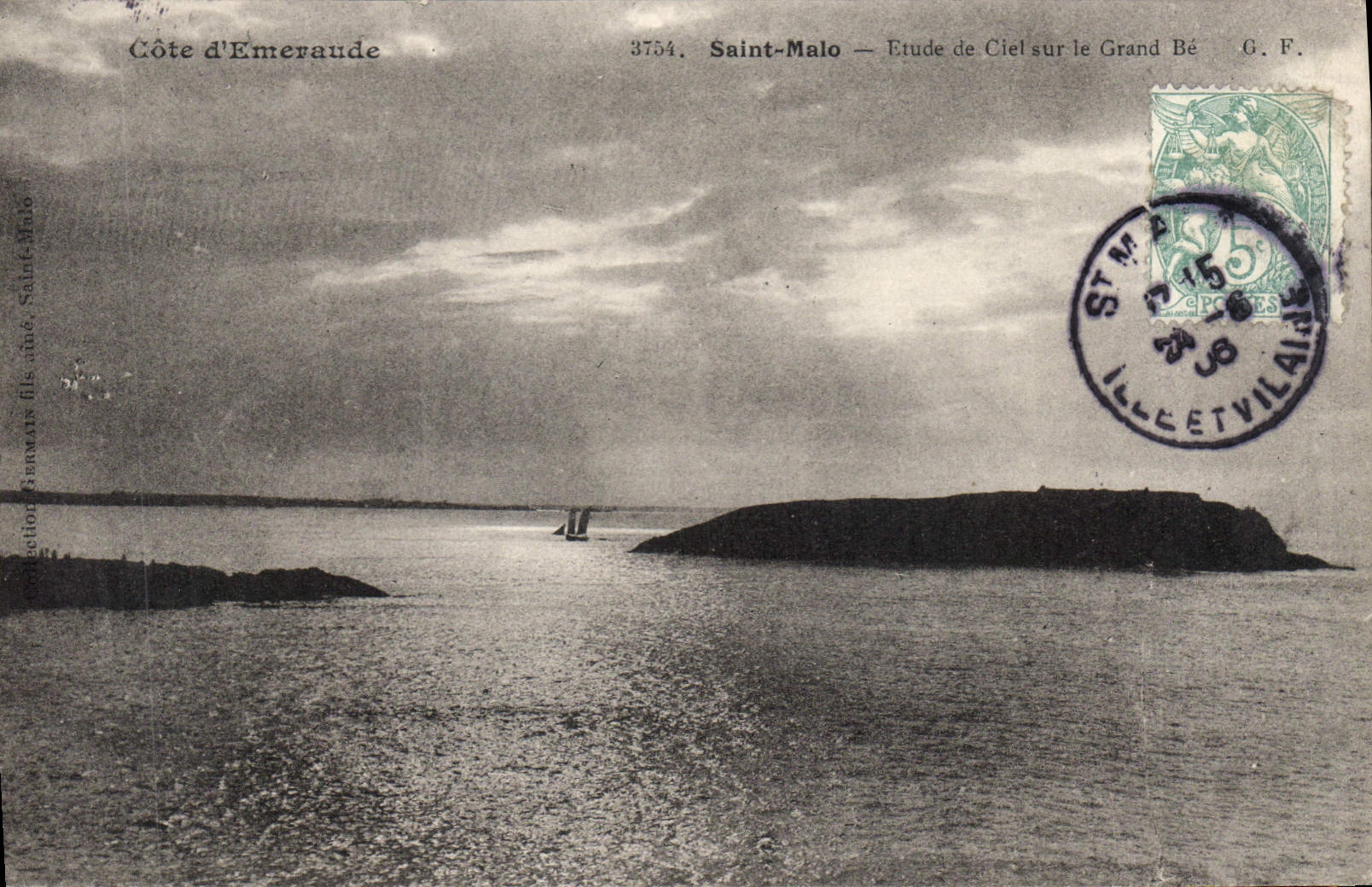 CPA Cote d'Emeraude Saint Malo Etude de Ciel sur le Grand Be