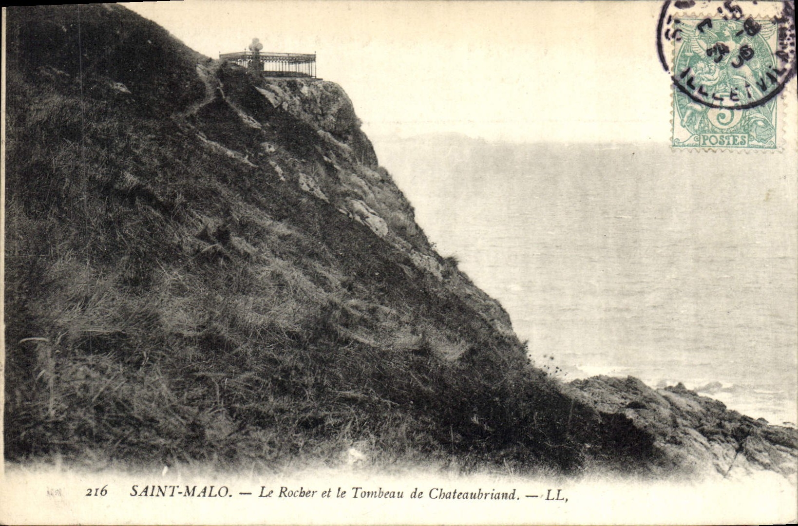 CPA Saint Malo le Rocher et le Tombeau de Chateaubriand