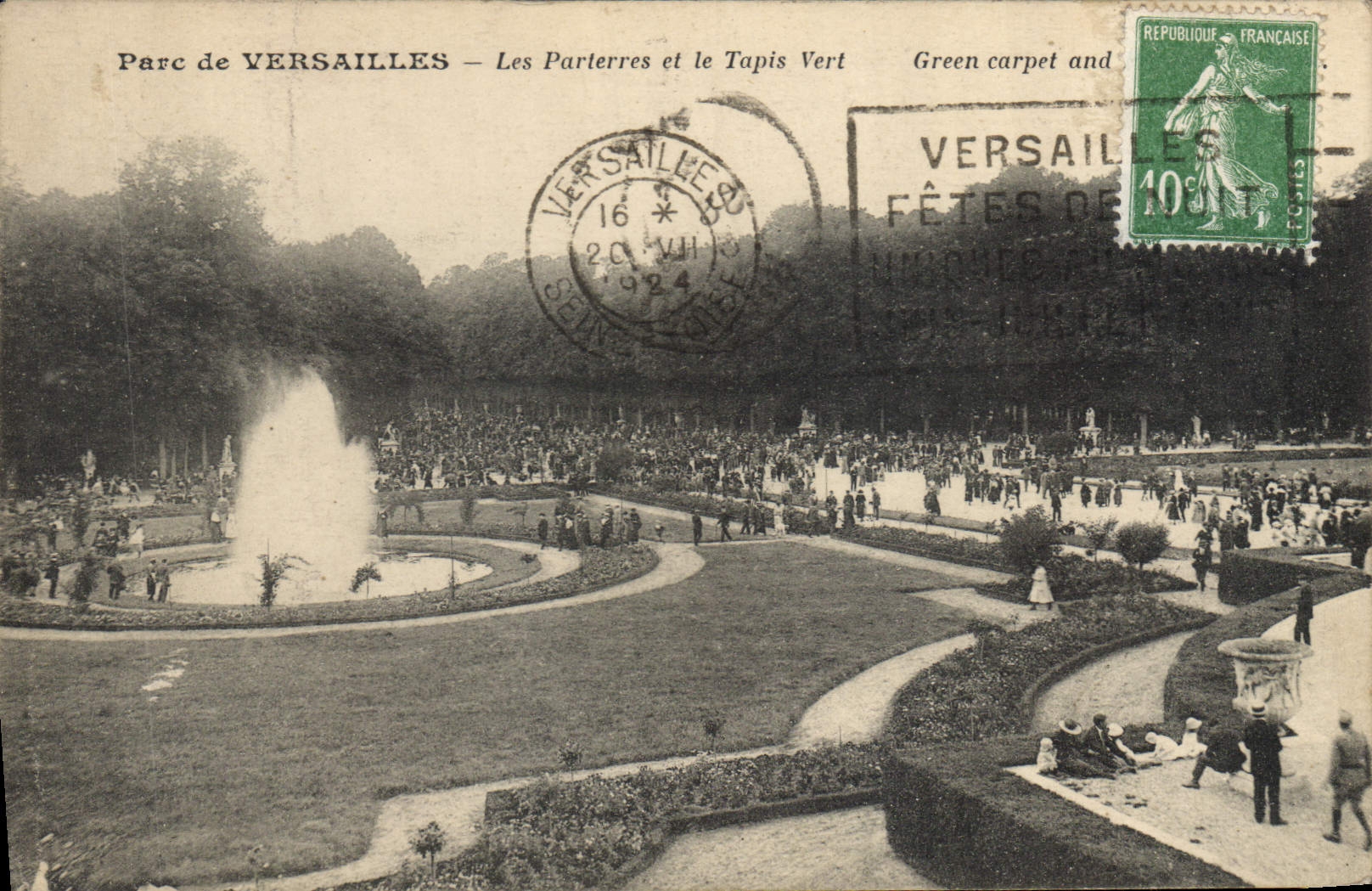 CPA Parc de Versailles les Parterres et le Tapis Vert 