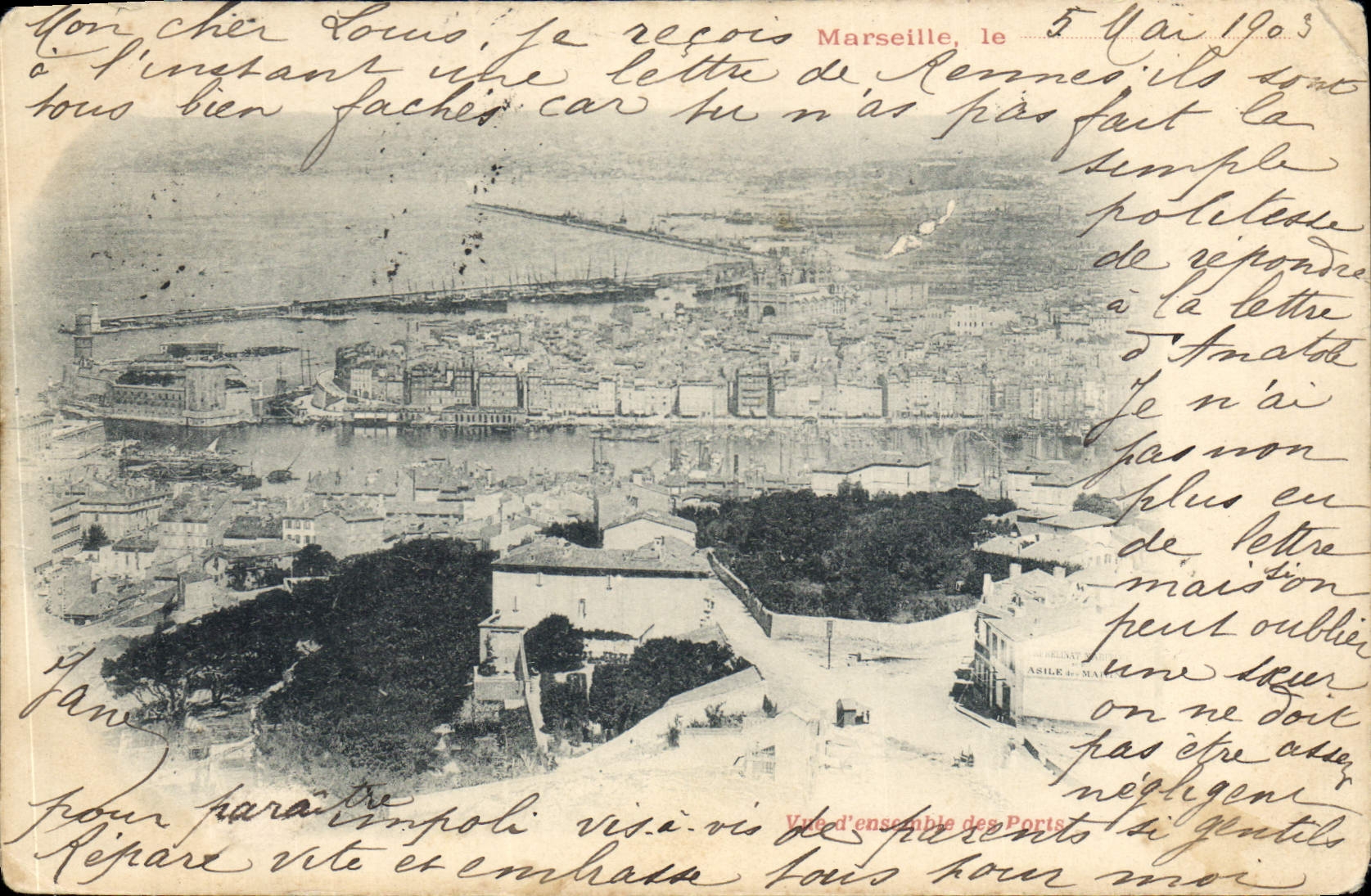 CPA Marseille vue d'ensemble des Ports