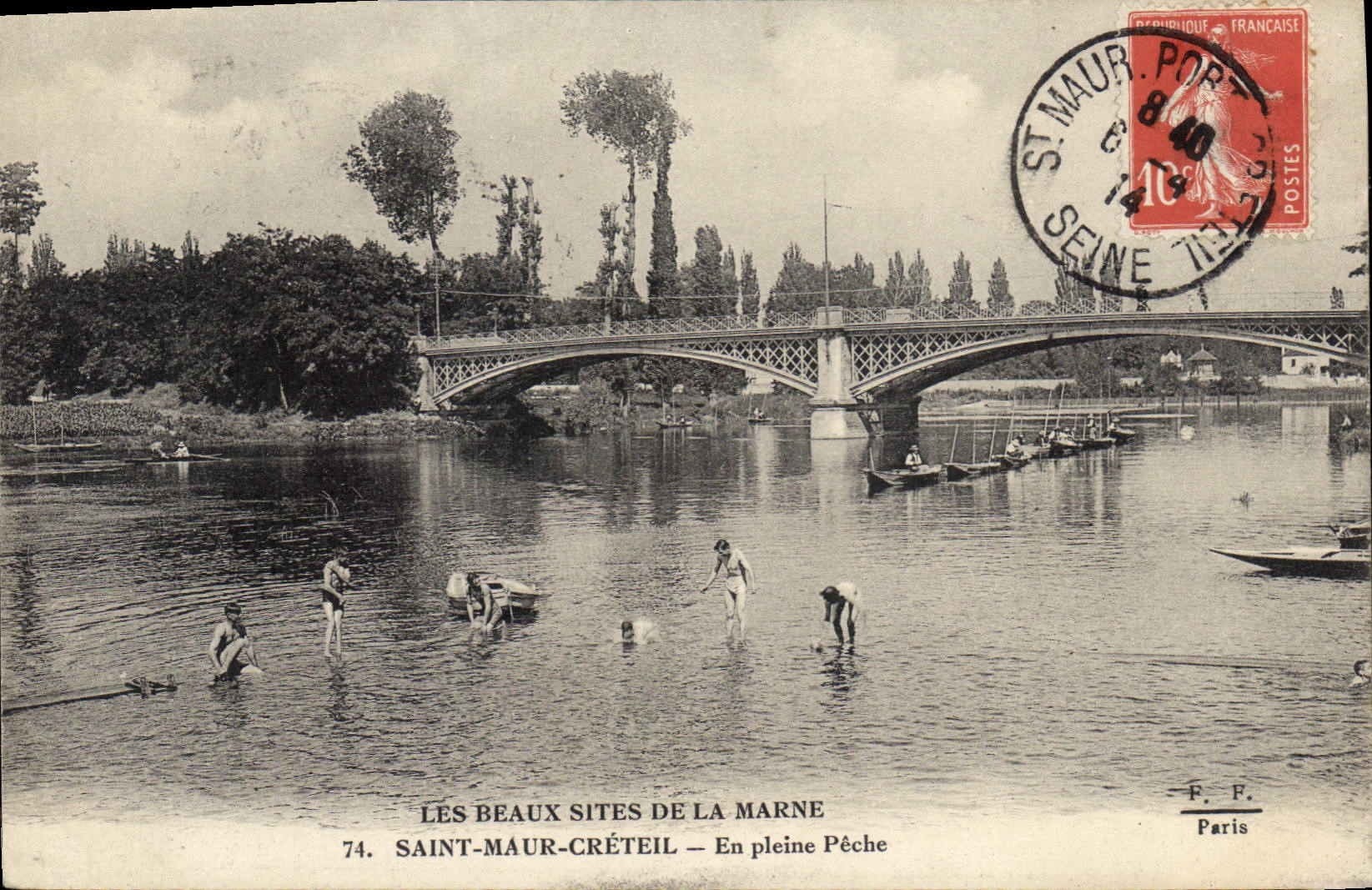 CPA Les Beaux sites de la Marne Saint Maur Creteil En pleine Peche