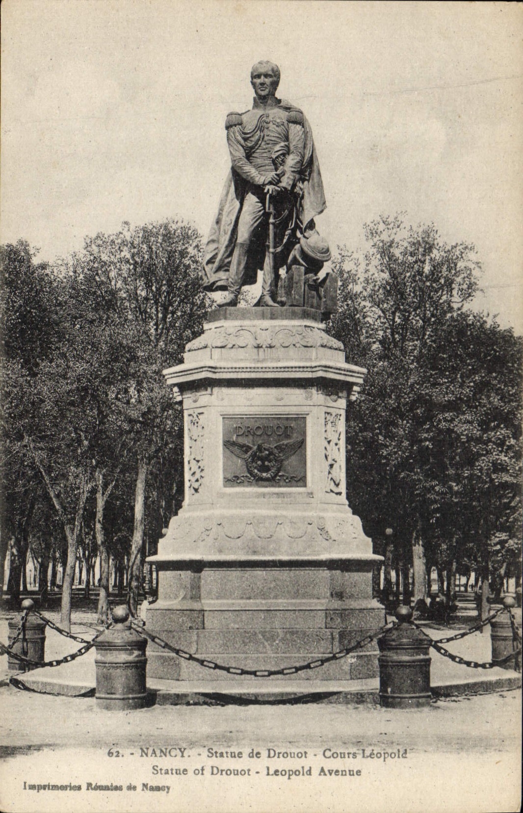 CPA Nancy Statue de Drouot Cours Leopold 