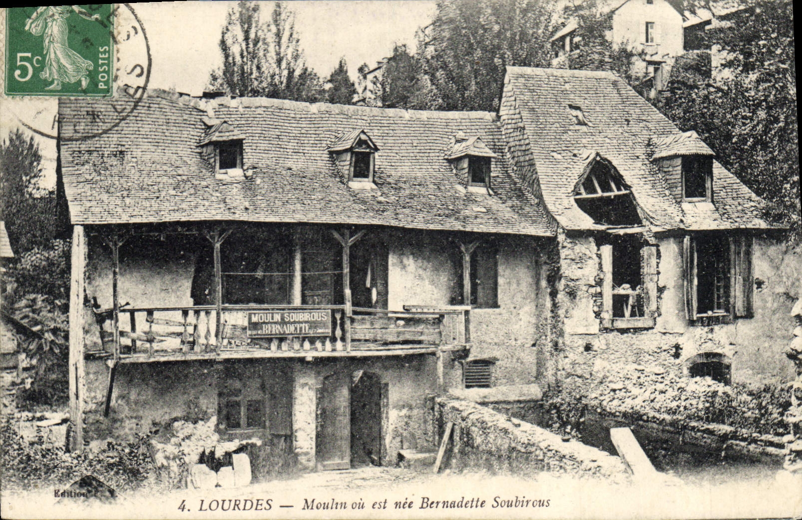 CPA Lourdes Moulin ou est nee Bernadette Soubirous 