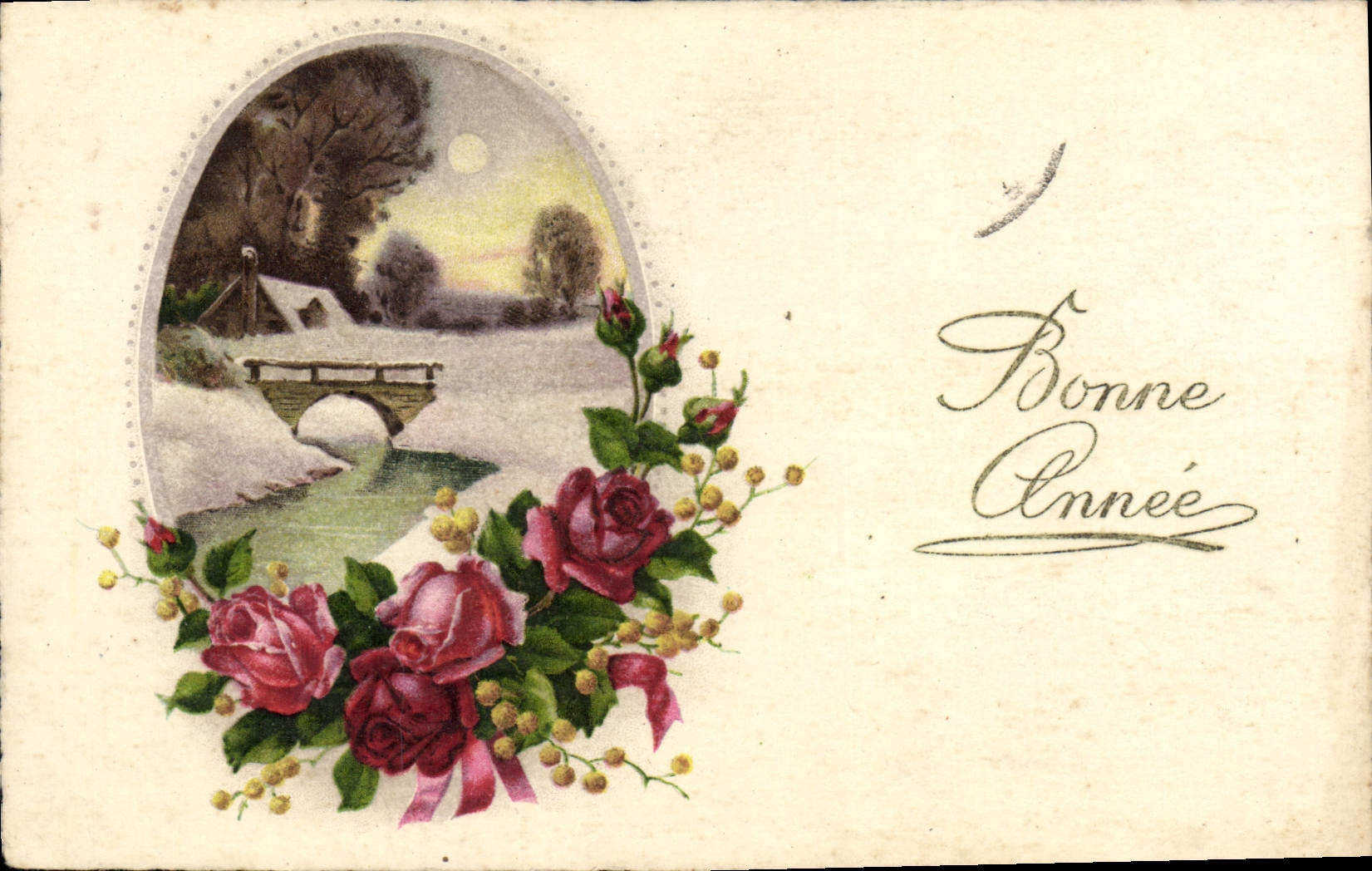 CPA Bonne Annee Fleurs