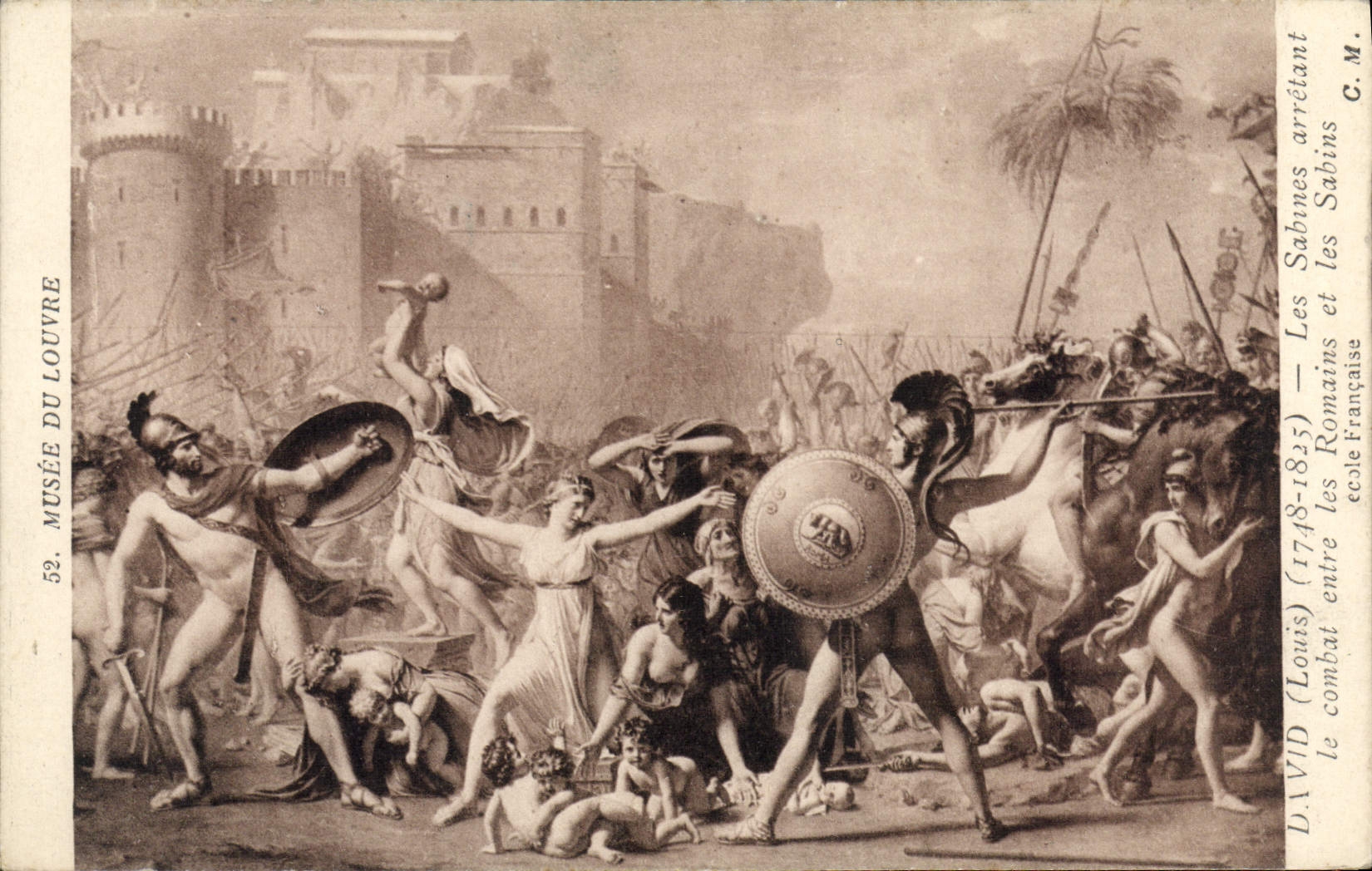 CPA Musee du Louvre David Louis 1748 1845 les Sabines Arretant le Combat entre les Romains et les Sa