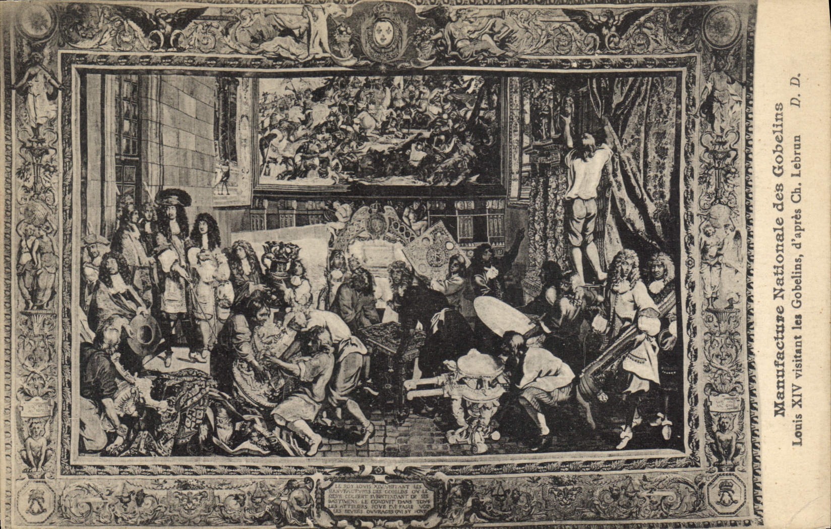 CPA Manufacture Nationale des Gobelins Louis XIV Visitant les Gobelins d'apres Ch Lebrun 