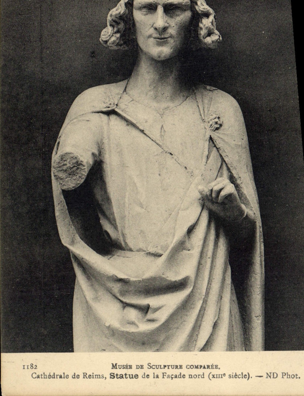CPA Musee de Sculpture Comparee Cathedrale de Reims Statue de la Facade nord XIII siecle