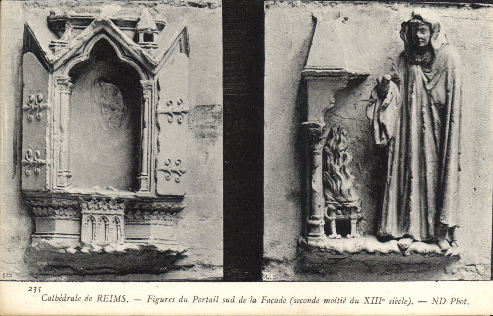 CPA Cathedrale de Reims Figures du Portail sud de la Facade Seconde Moitie du XIII siecle