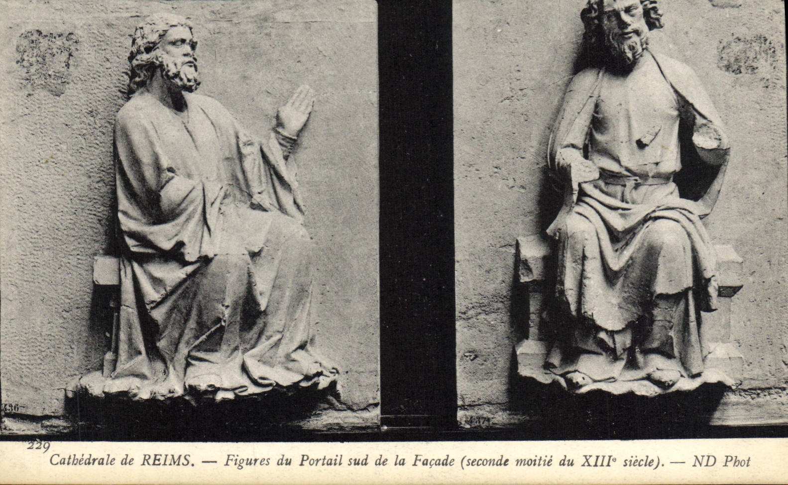 CPA Cathedrale de Reims Figures du Portail sud de la Facade Seconde Moitie du XIII siecle