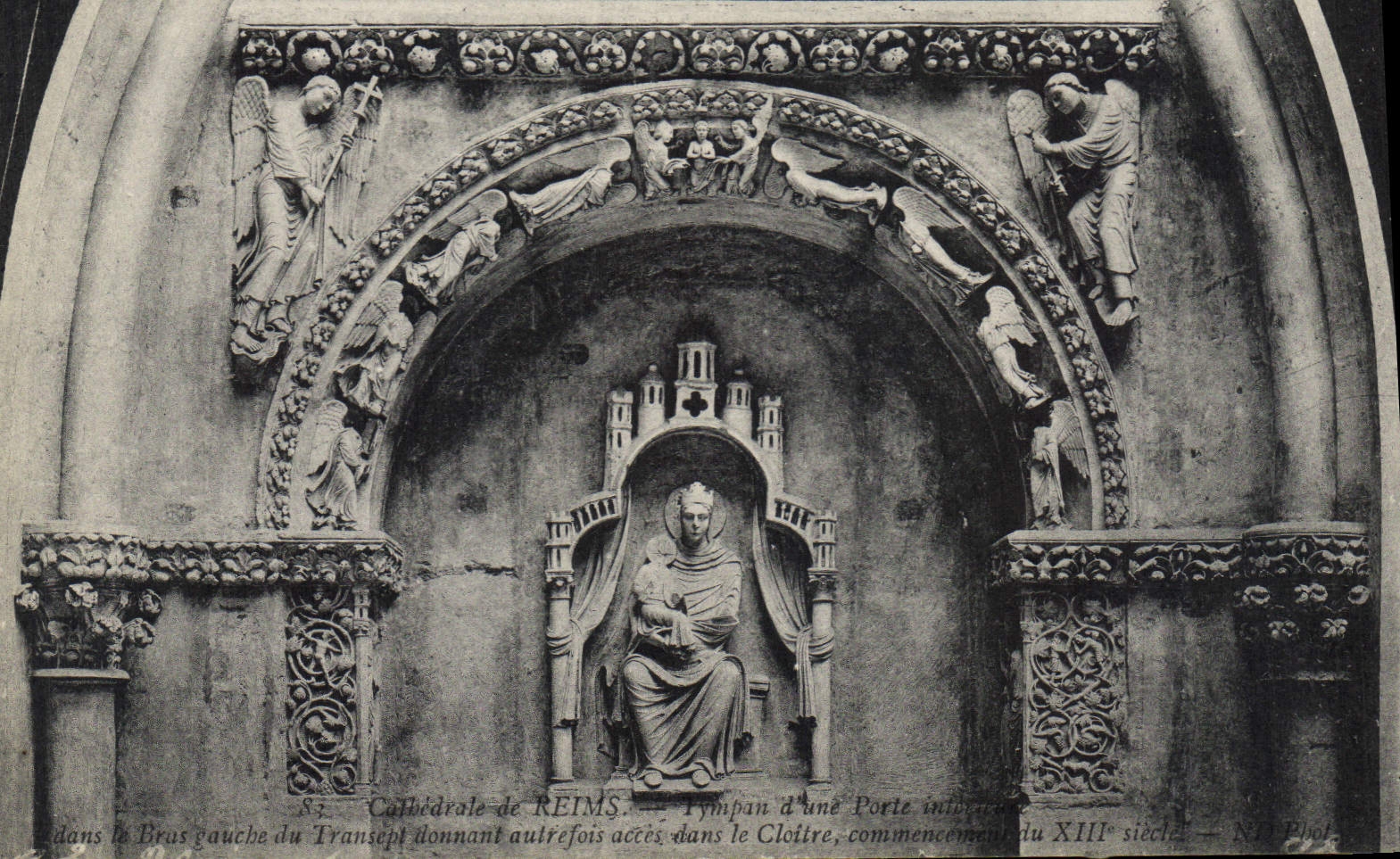 CPA Catedrale de Reims Tympan d'une Porte