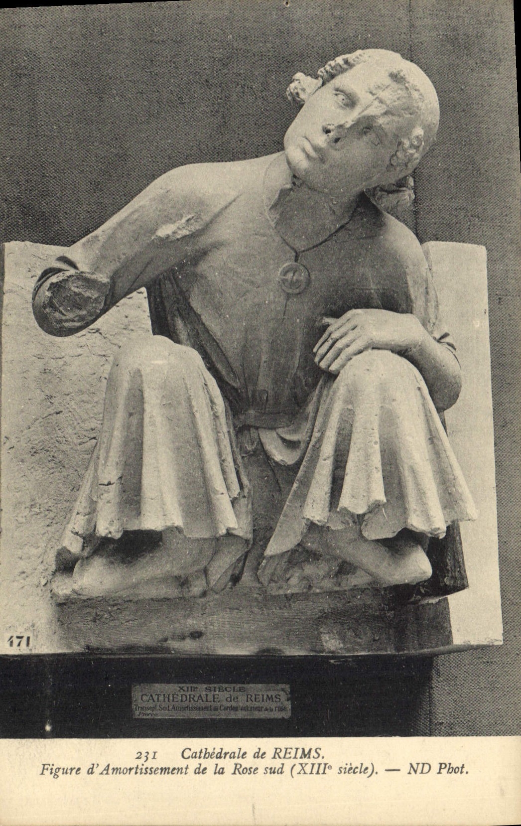 CPA Cathedrale de Reims Figure d'Amortissement de la Rose sud 