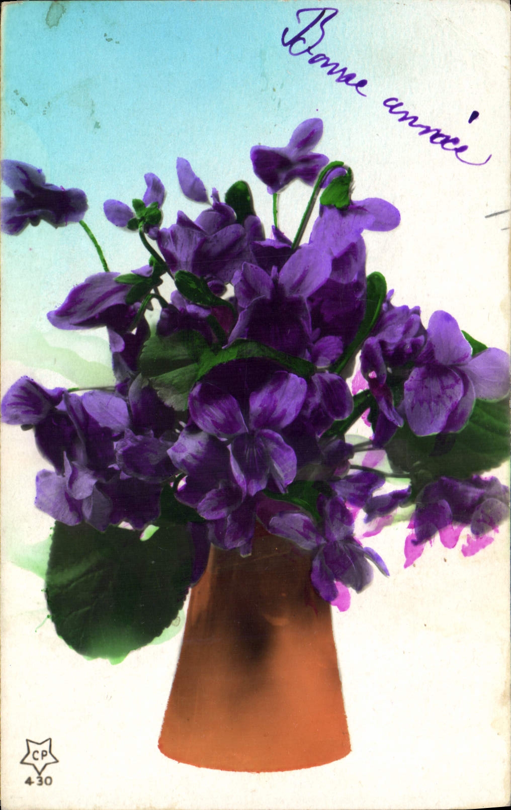CPA Bonne Annee Fleurs