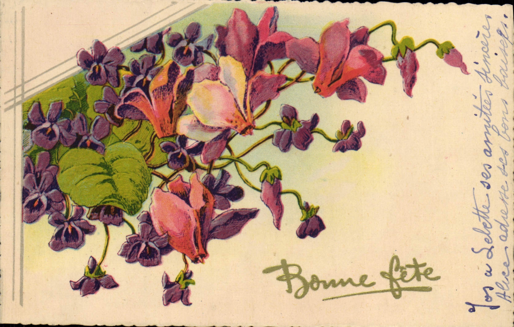 CPA Bonne Fete Fleurs