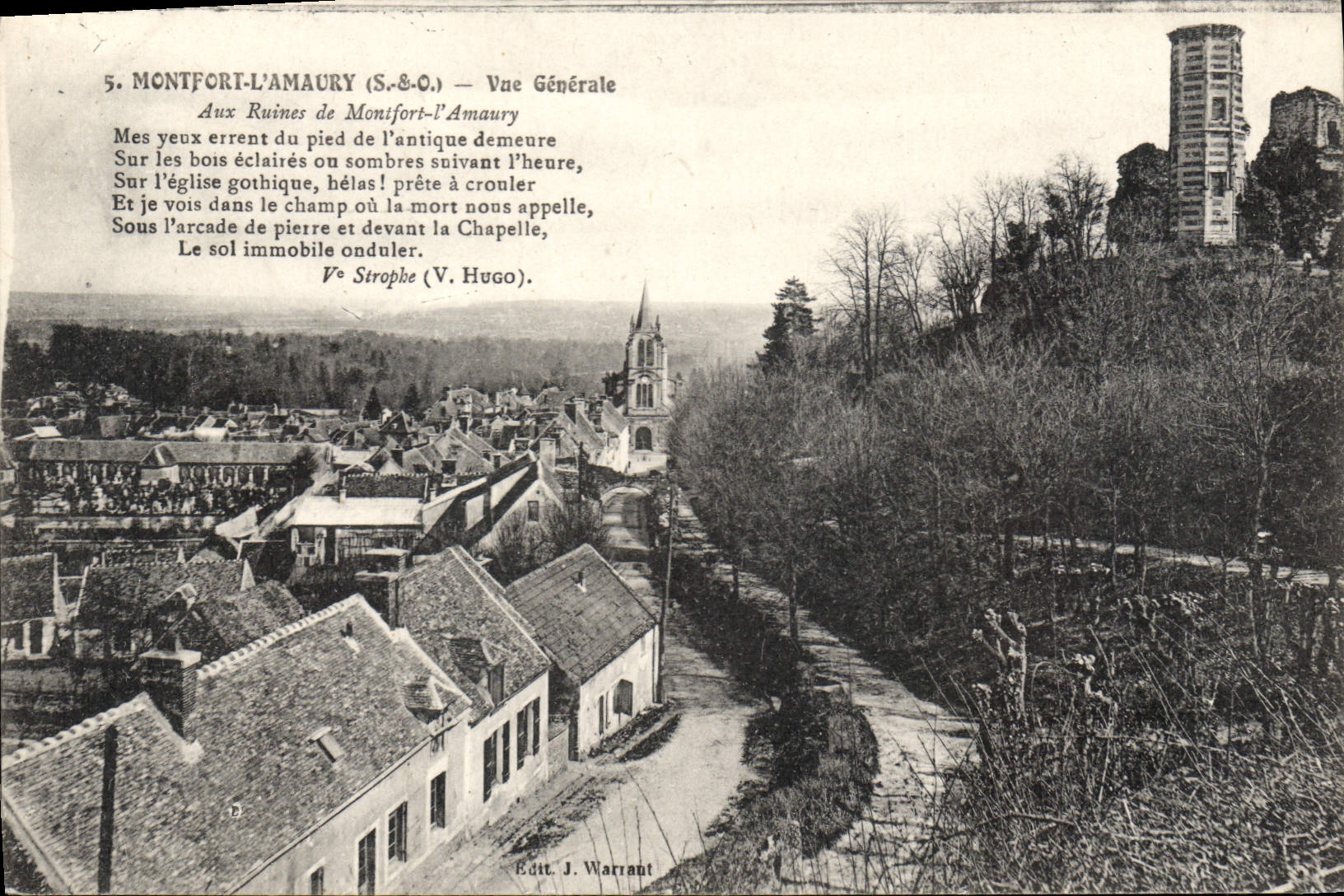 CPA Montfort l'Amaury S & O Vue generale Aux Ruines de Montfort l'Amaury