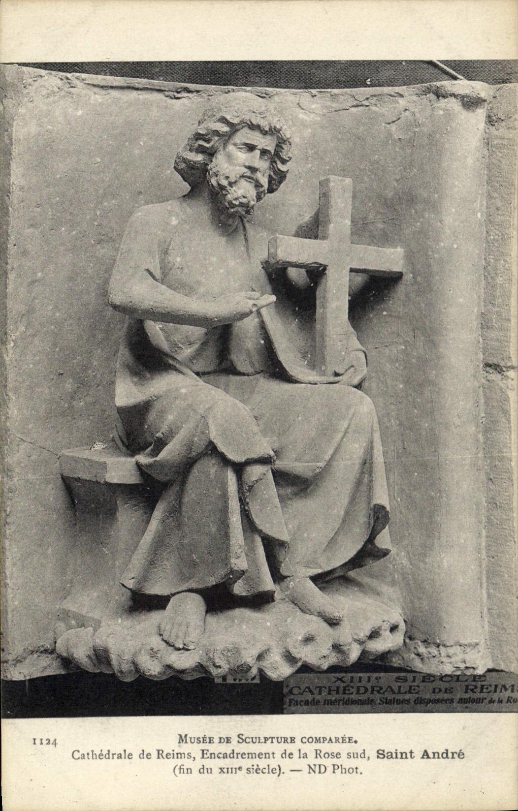 CPA Musee de Sculpture comparee Cathedrale de Reims Encadrement de la Rose sud Saint Andre 