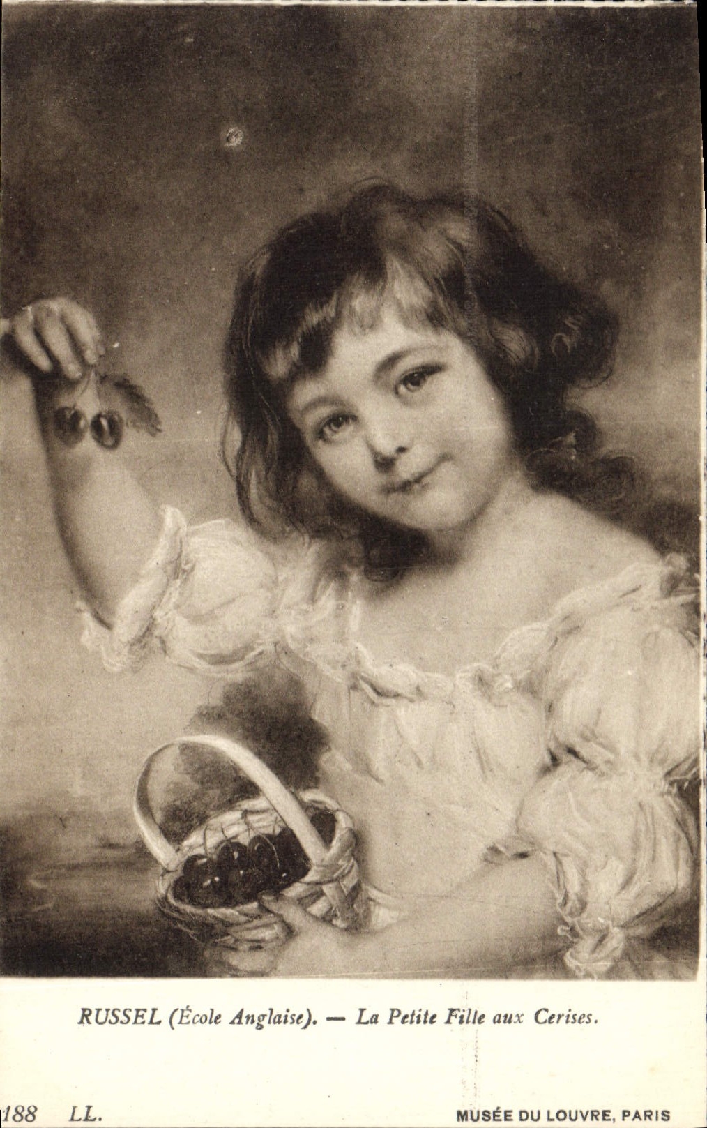 CPA Russel Ecole Anglaise La Petite Fille aux Cerises 