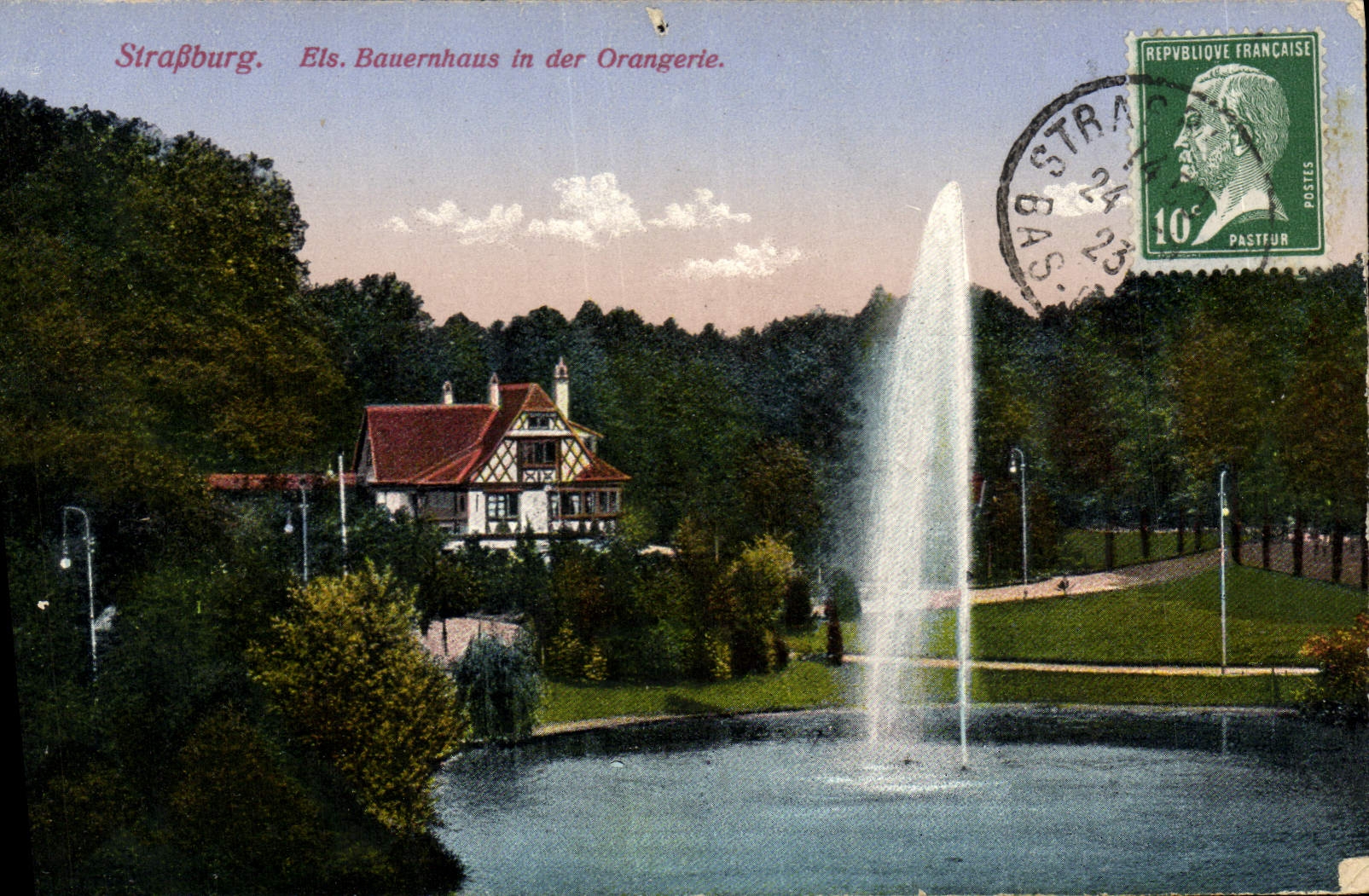 CPA Strasburg Eis Bauernhaus in der Orangerie 