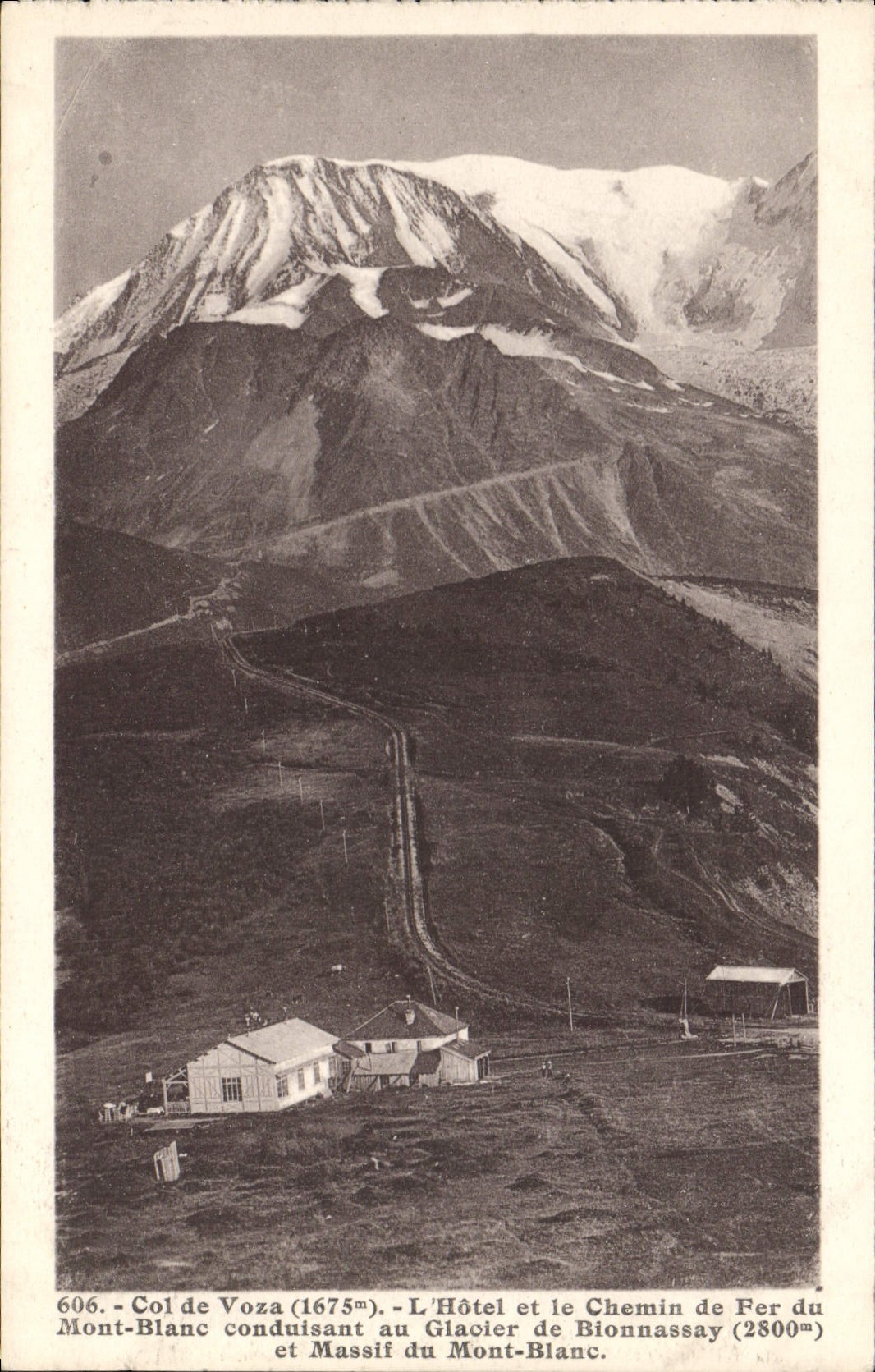 CPA Col de Voza L'Hotel et le Chemin de Fer du Mont Blanc conduisant au Glacier de Bionnassay et Mas