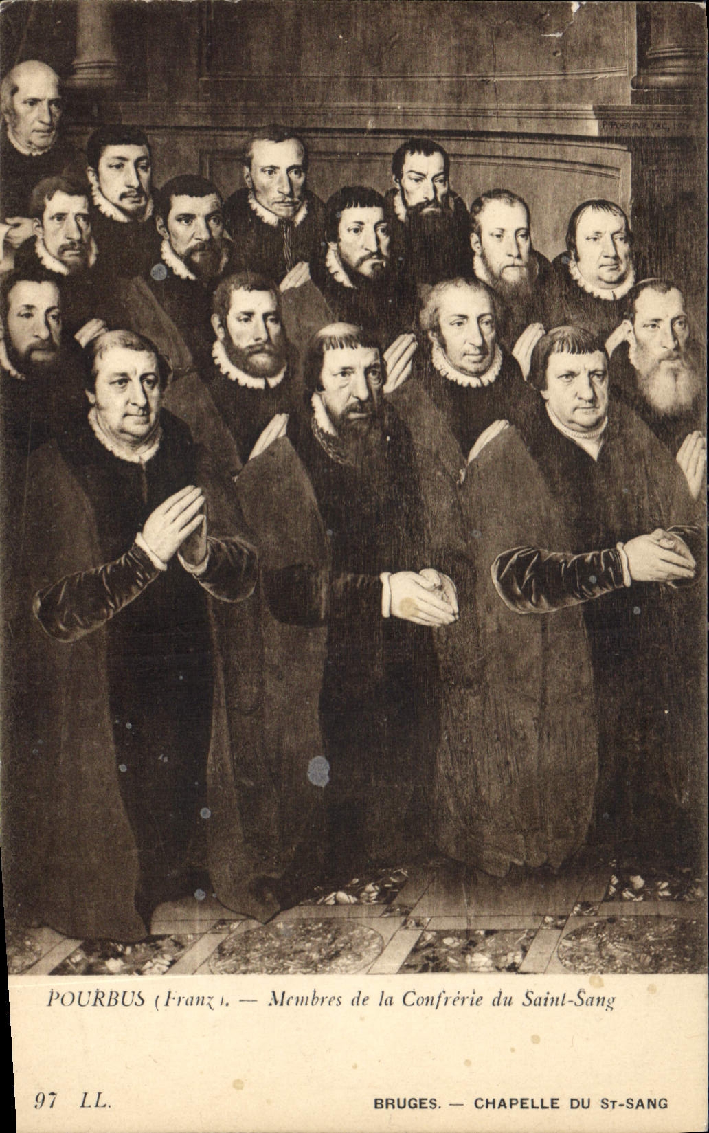 CPA Bruges Chapelle du St Sang Pourbus Franz Membres de la Confrerie du Saint Sang