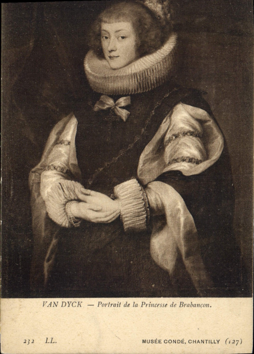 CPA Musee Conde Chantilly Van Dyck Portrait de la Princesse de Brabancon 